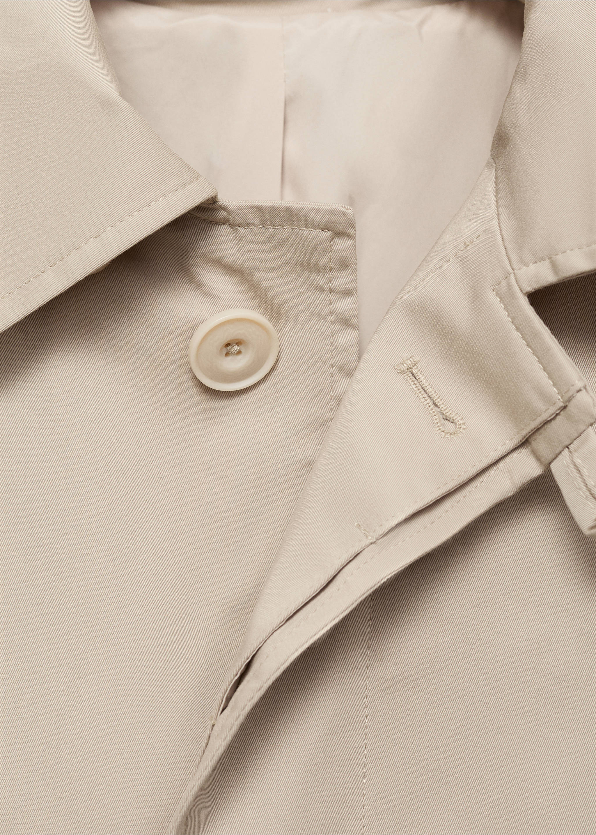 Classic water-repellent trench coat - Details of the article 8, Beige. Ref: 17084403-00.