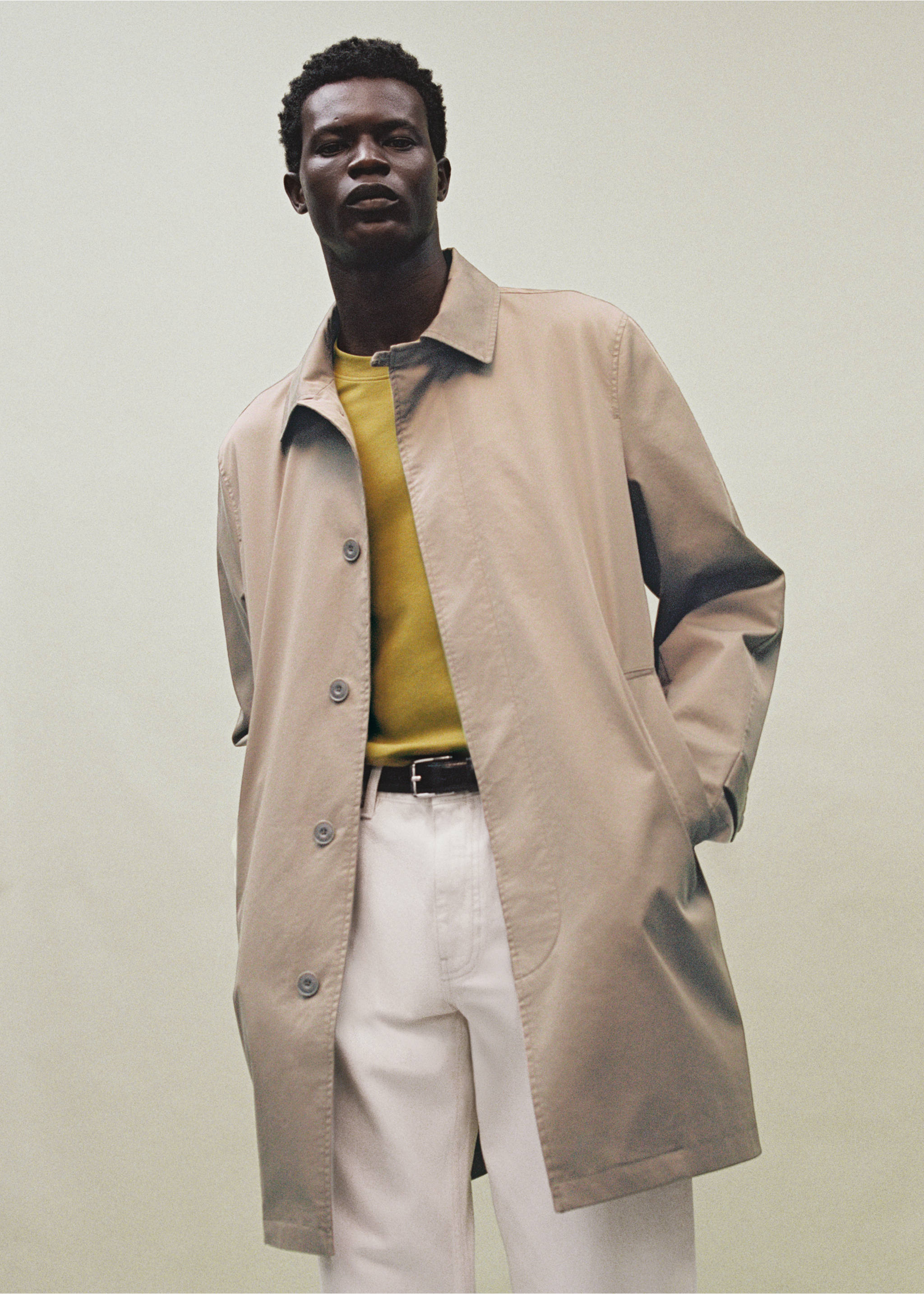 Classic water-repellent trench coat - Details of the article 5, Beige. Ref: 17084403-00.