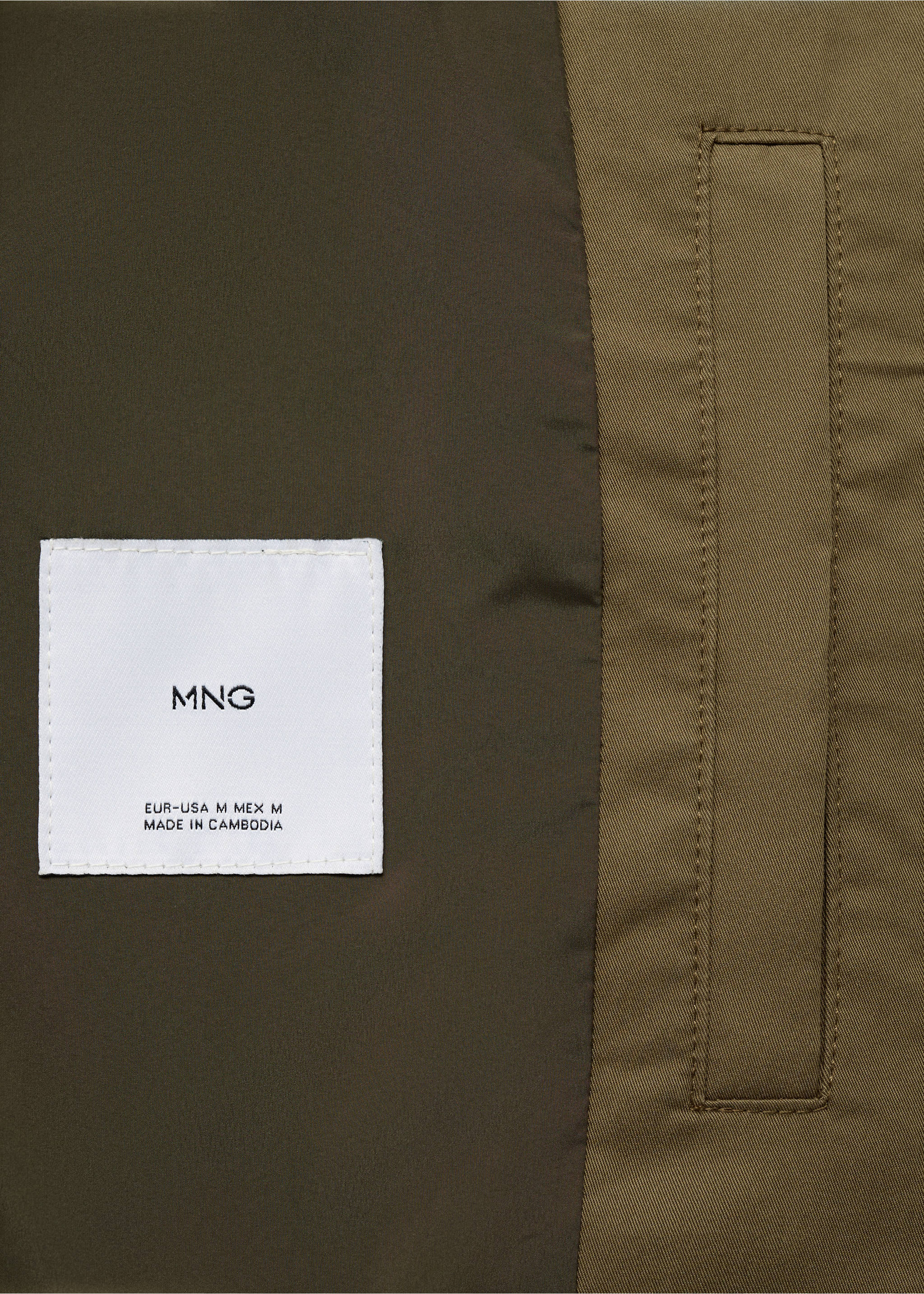 Classic water-repellent trench coat - Details of the article 8, Khaki. Ref: 17084403-00.