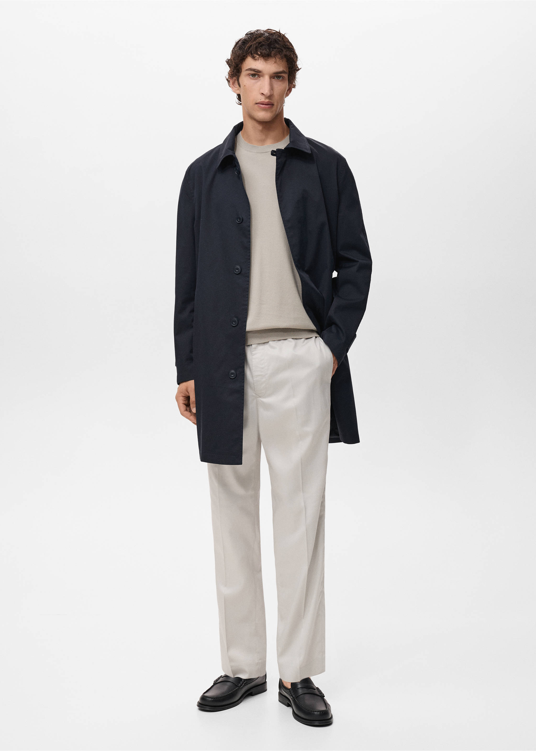 Classic water-repellent trench coat - General plane, Petrol Blue. Ref: 17084403-00.