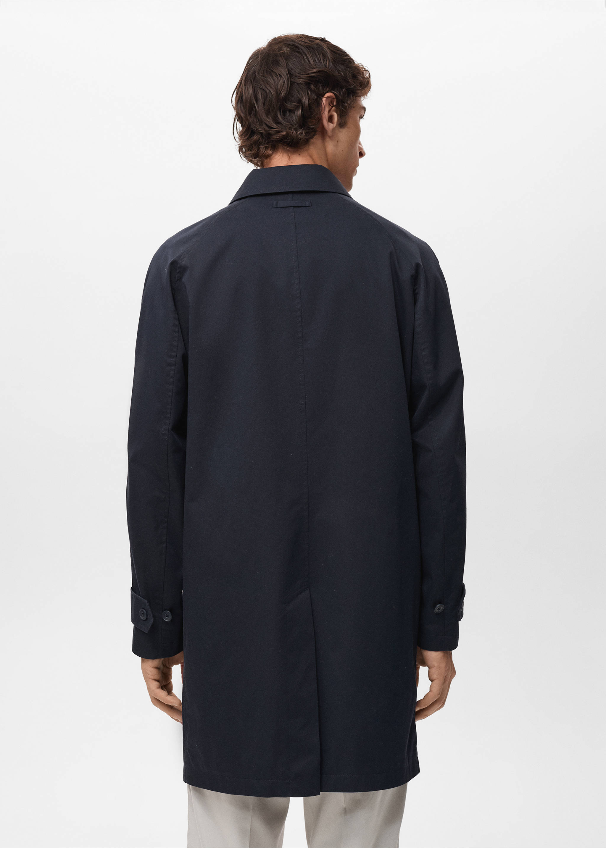 Classic water-repellent trench coat - Reverse of the article, Petrol Blue. Ref: 17084403-00.