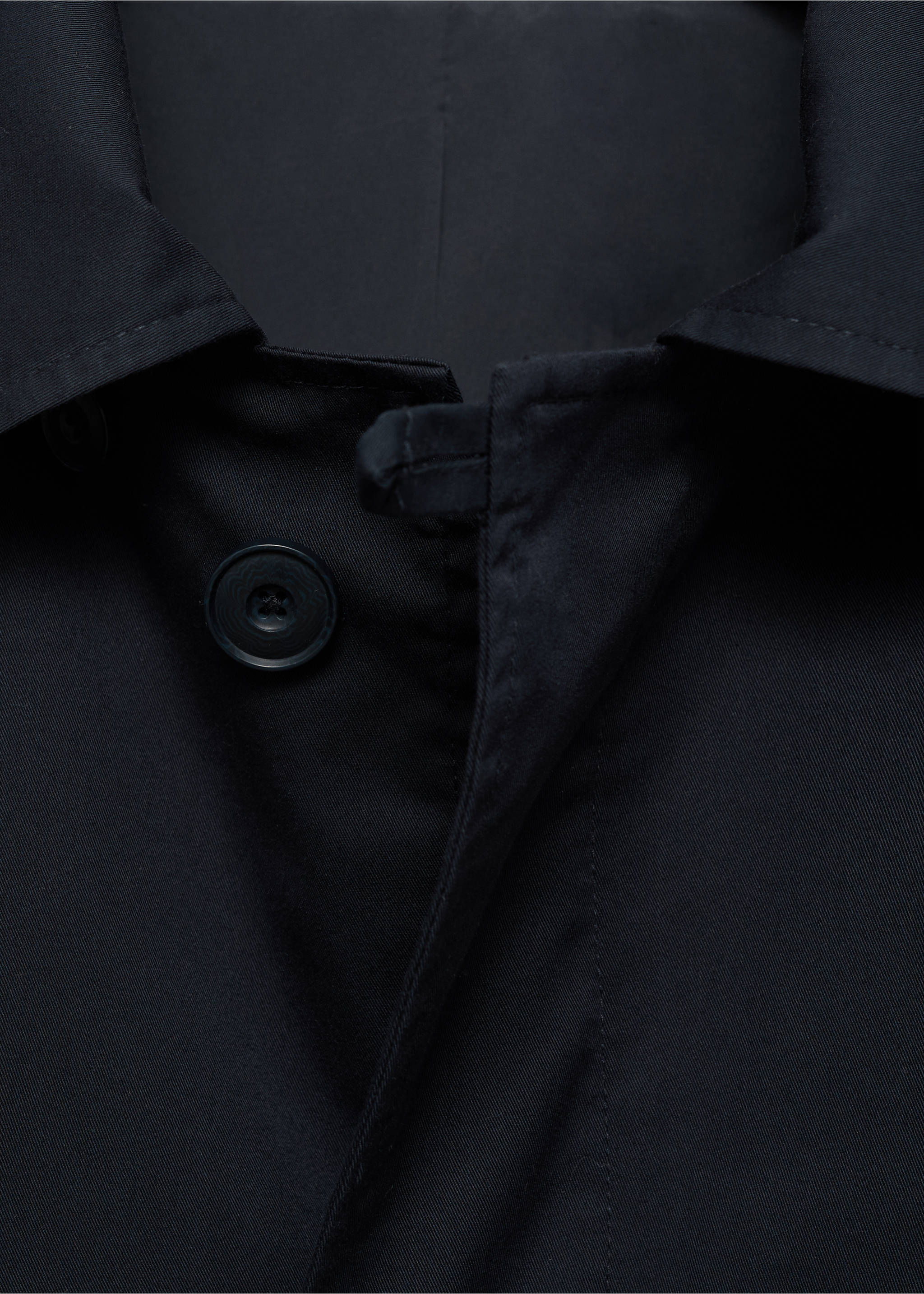 Classic water-repellent trench coat - Details of the article 8, Petrol Blue. Ref: 17084403-00.