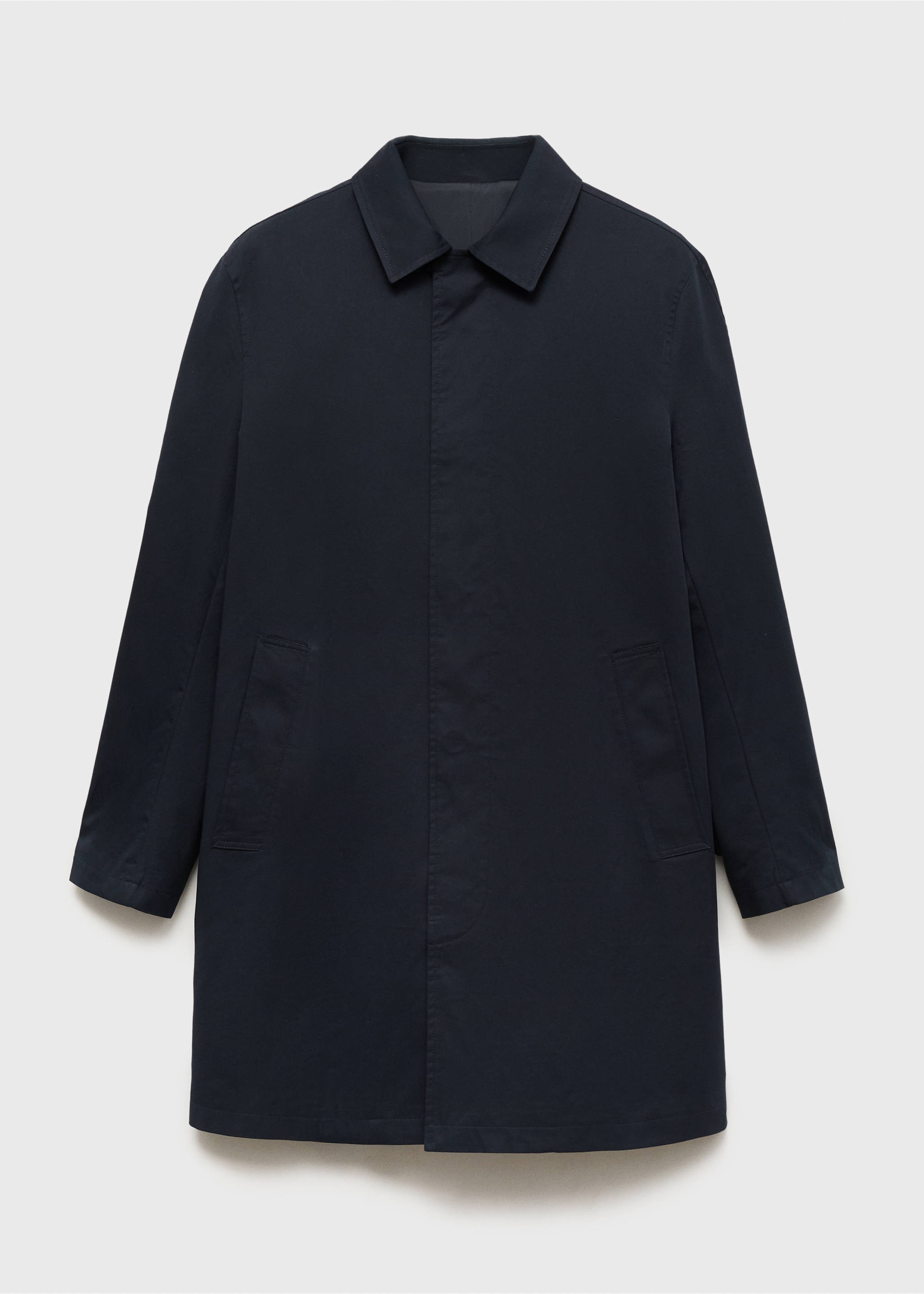 Classic water-repellent trench coat - Article without model, Petrol Blue. Ref: 17084403-00.