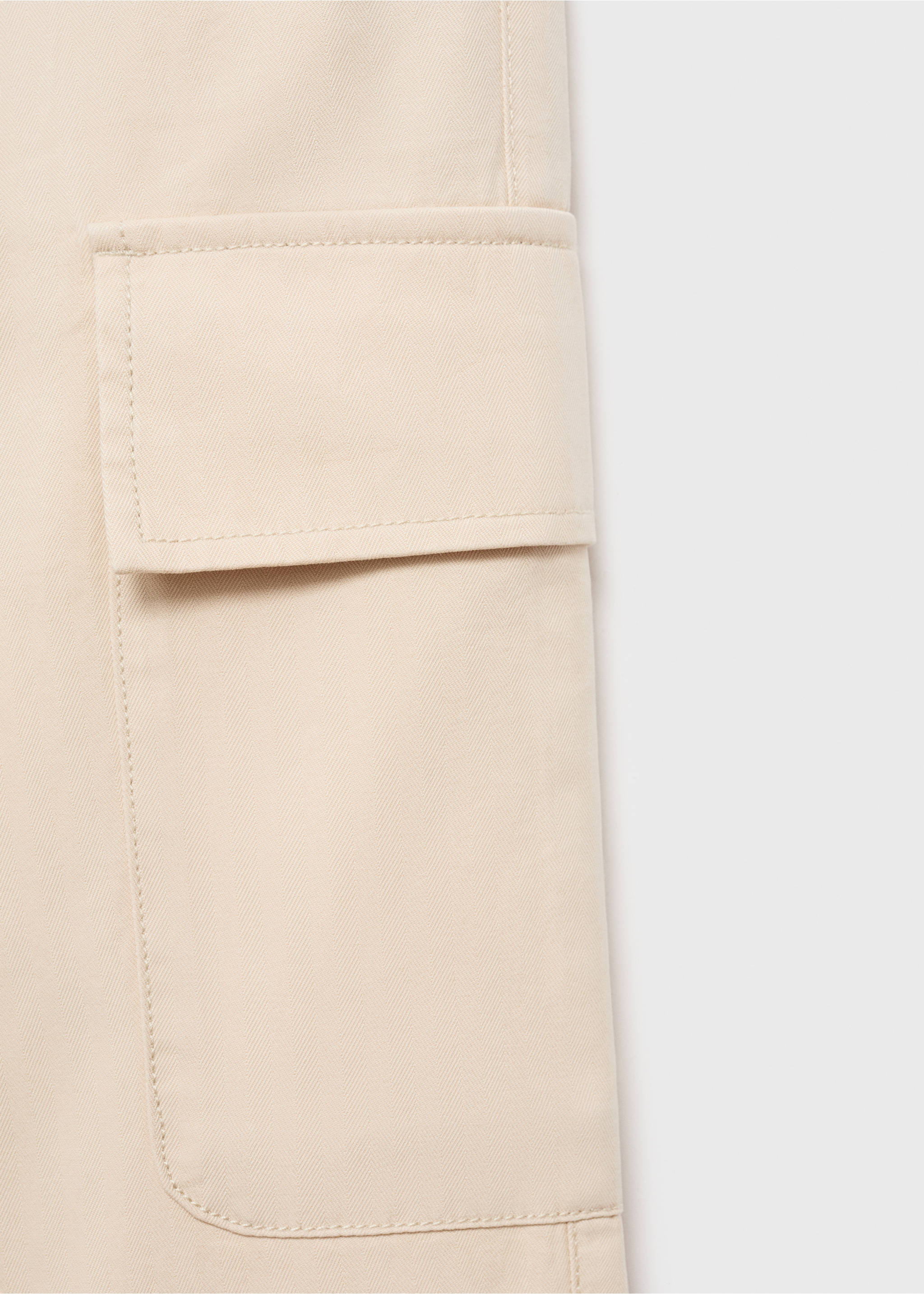 Cotton lyocell cargo pants - Details of the article 8, Beige. Ref: 17084404-00.