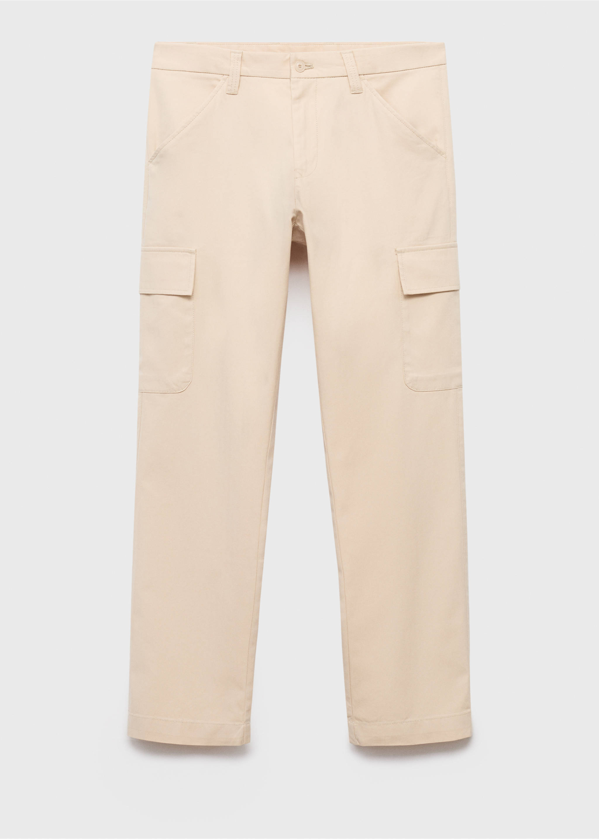 Cotton lyocell cargo pants - Article without model, Beige. Ref: 17084404-00.