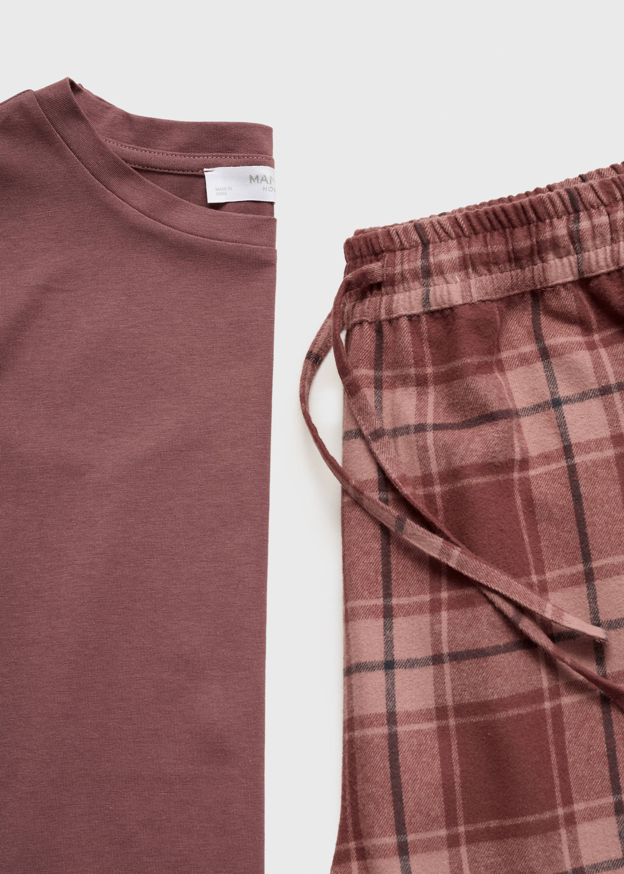 Pyjama deux pièces en flanelle à carreaux - Détail de l'article 0