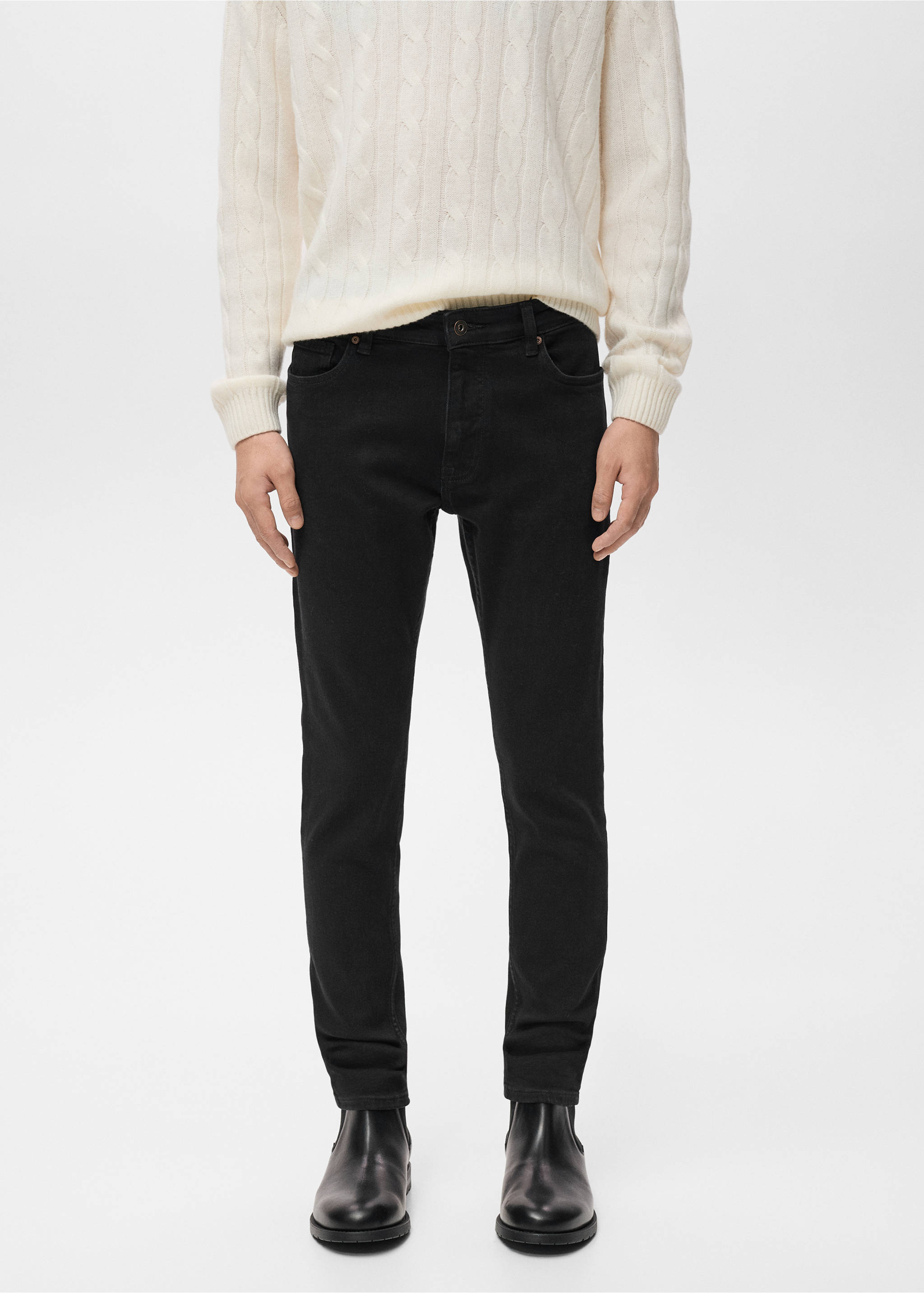 Jude skinny-fit jeans - Medium plane, Black denim. Ref: 17084407-00.