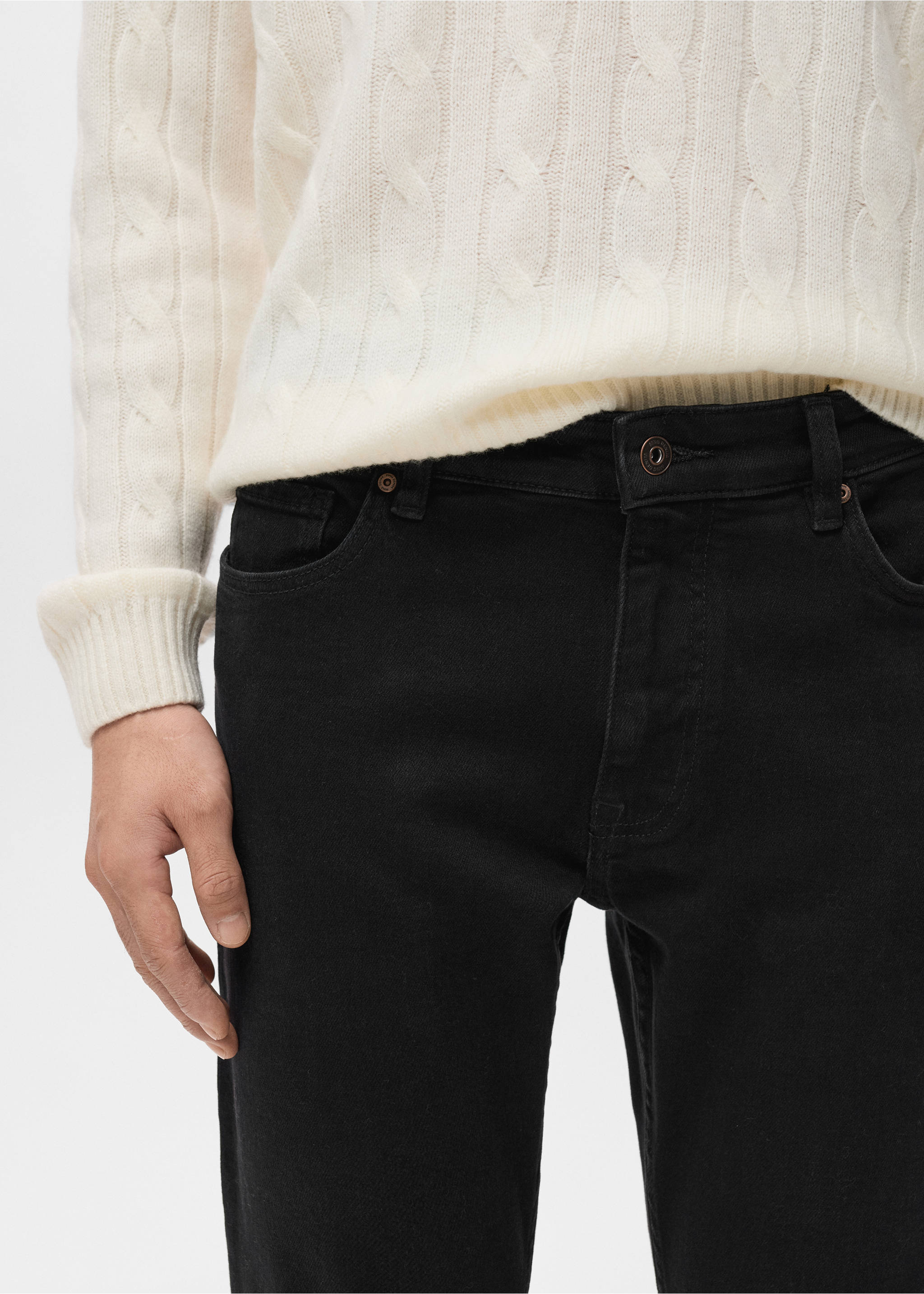 Jude skinny-fit jeans - Details of the article 1, Black denim. Ref: 17084407-00.