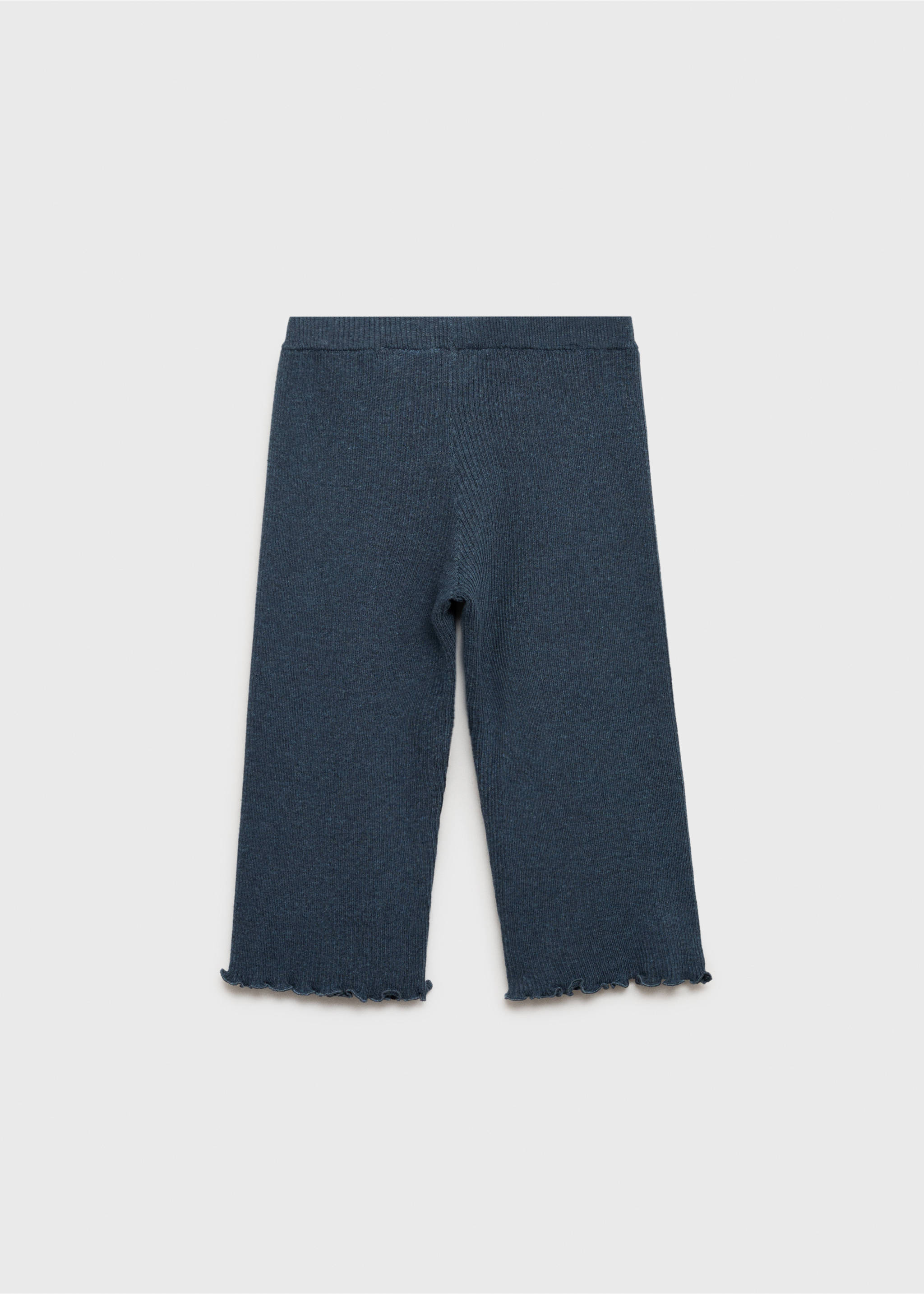 Pantalón punto canalé - Reverso del artículo, Azul indigo. Ref: 17084416-00.