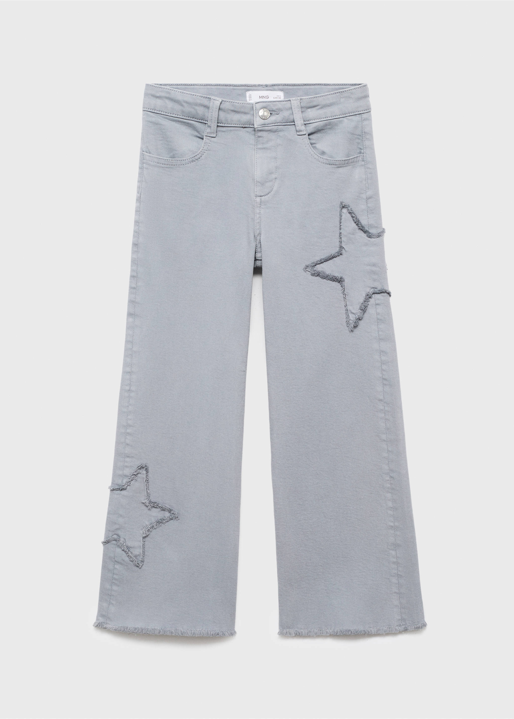 Jeans with embroidered stars - Article without model, Blue. Ref: 17084419-00.