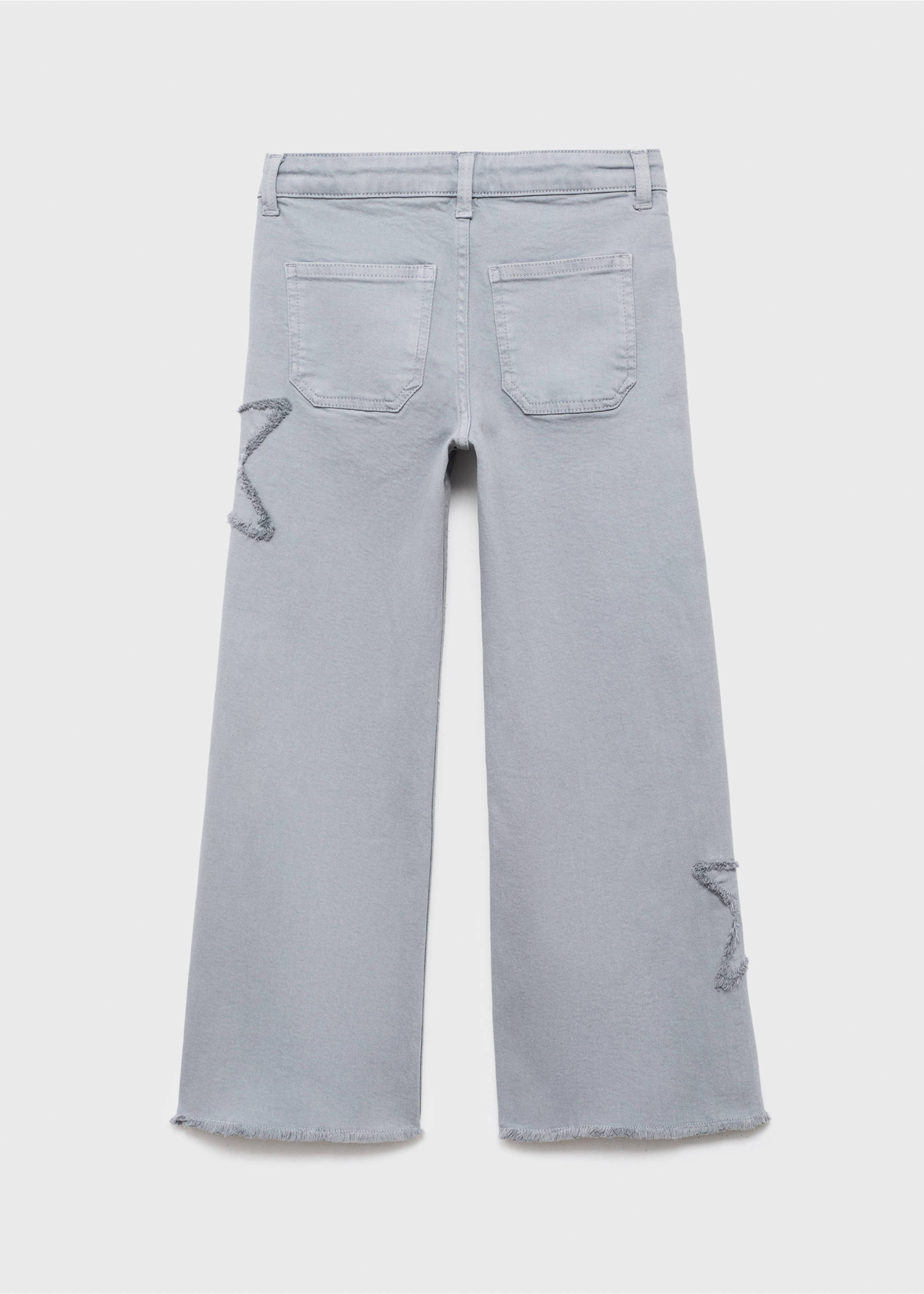 Jeans with embroidered stars - Reverse of the article, Blue. Ref: 17084419-00.
