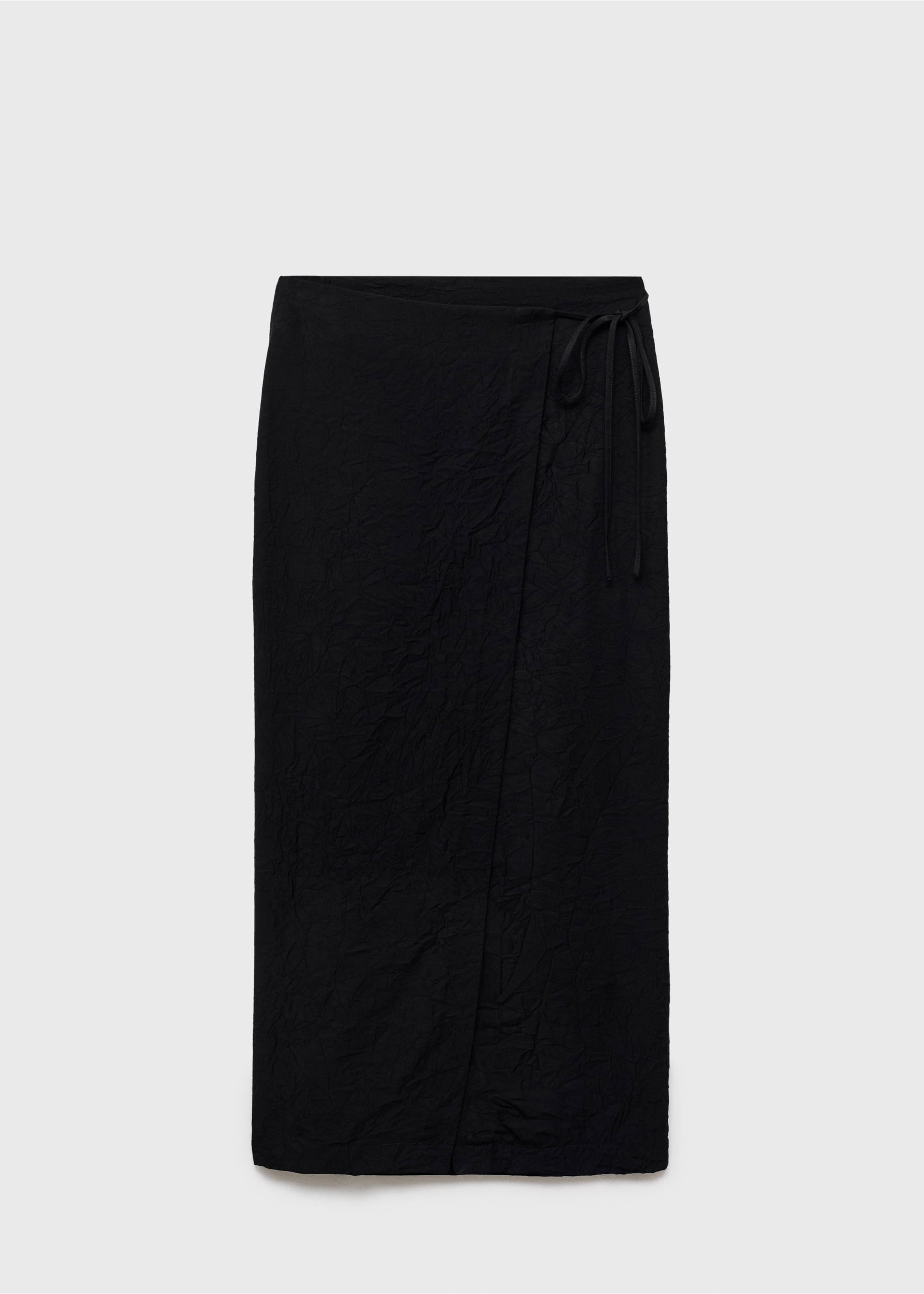 Creased-effect wrap-around skirt - Article without model, Black. Ref: 17084421-00.