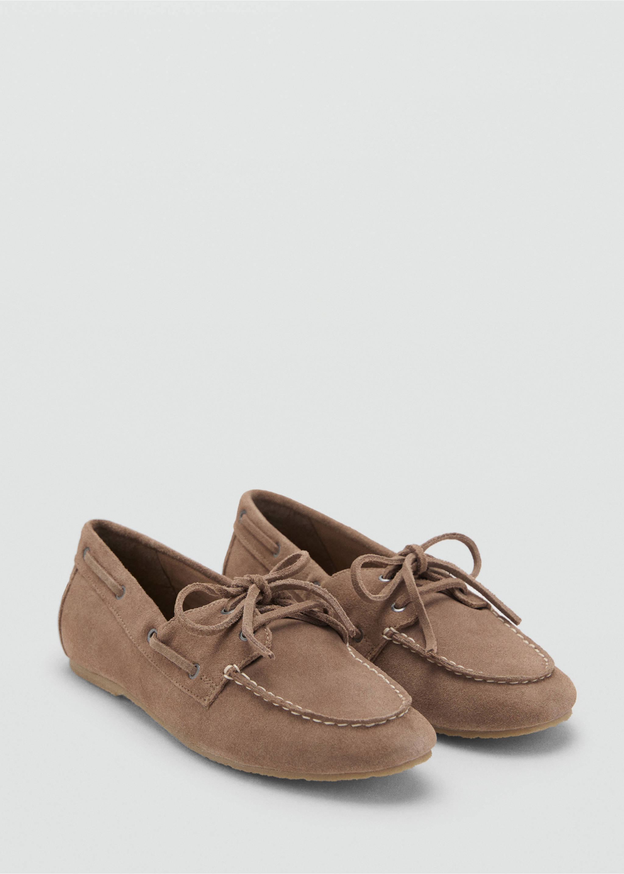 Leather lace-up moccasins - Medium plane, Sand. Ref: 17084423-00.