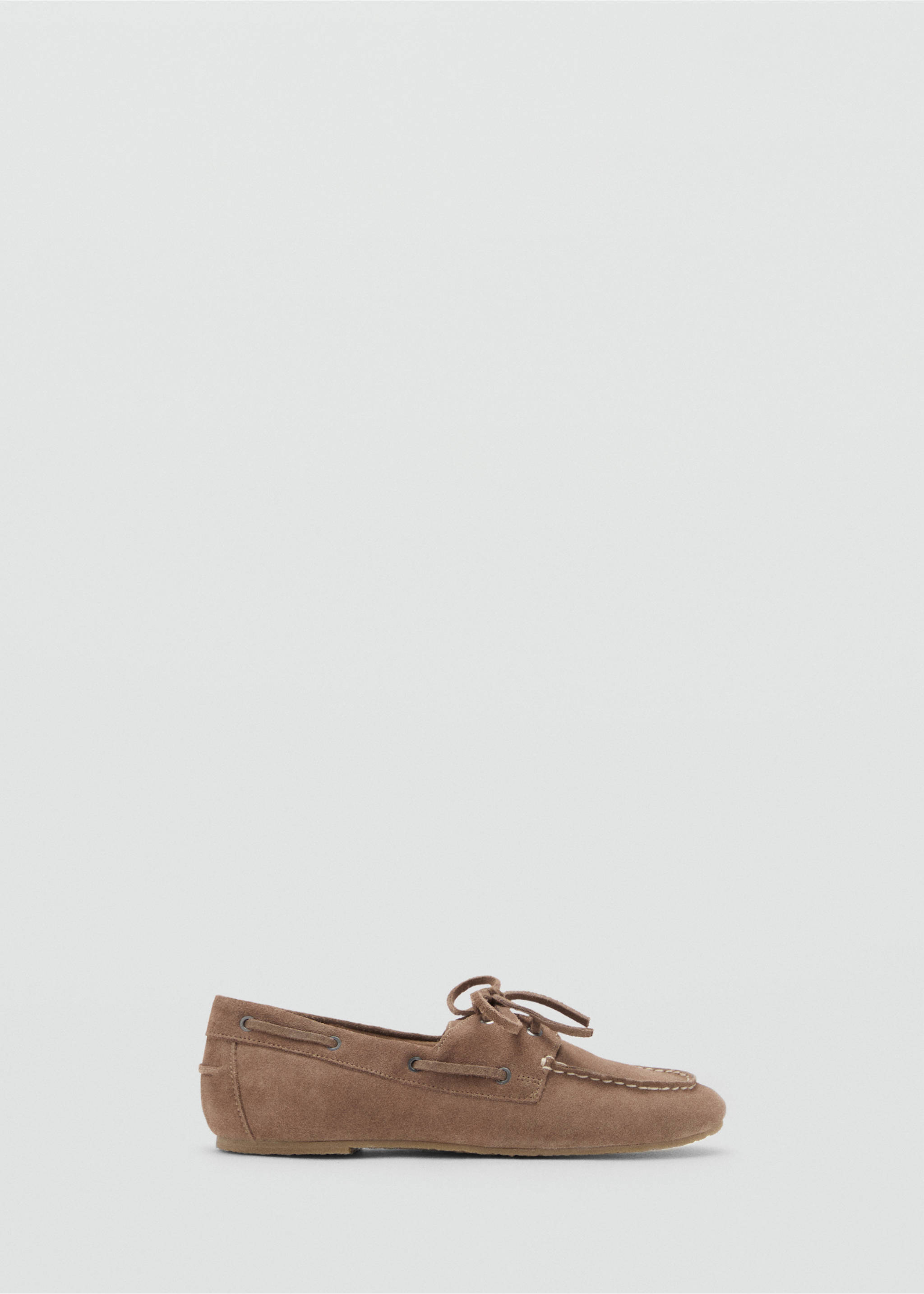 Leather lace-up moccasins - Article without model, Sand. Ref: 17084423-00.