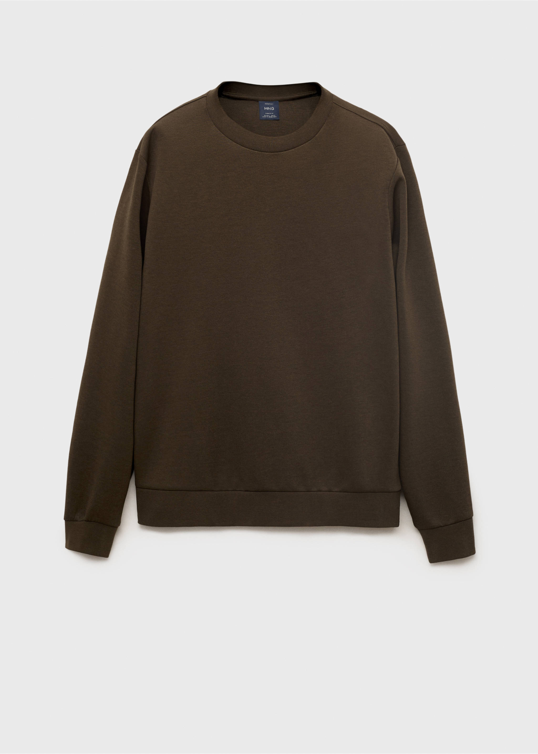 Regular-fit cotton sweatshirt - Article without model, Olive Green. Ref: 17084425-00.