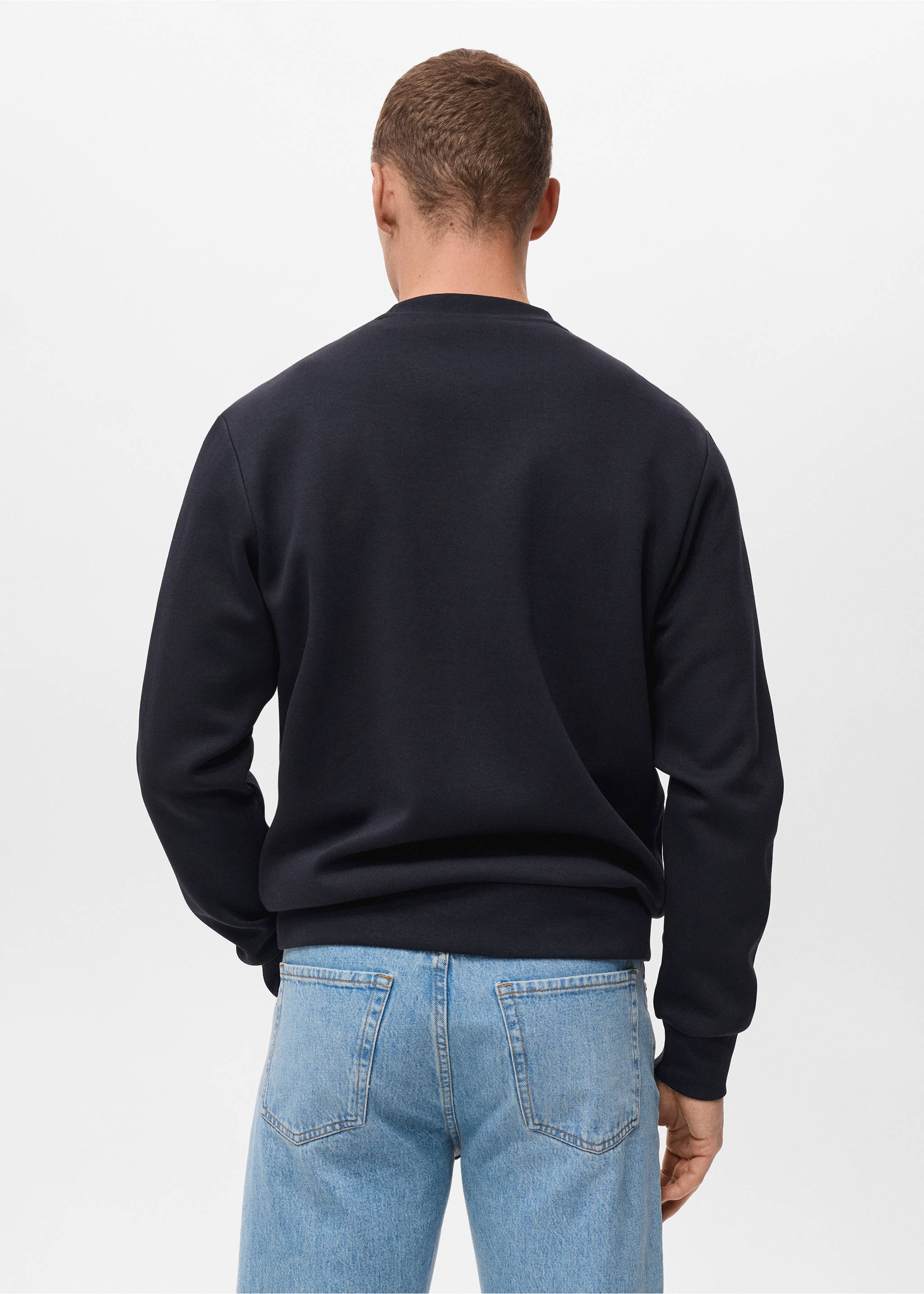 Sweat-shirt coton regular-fit - Verso de l’article, Bleu marine. Ref: 17084425-00.