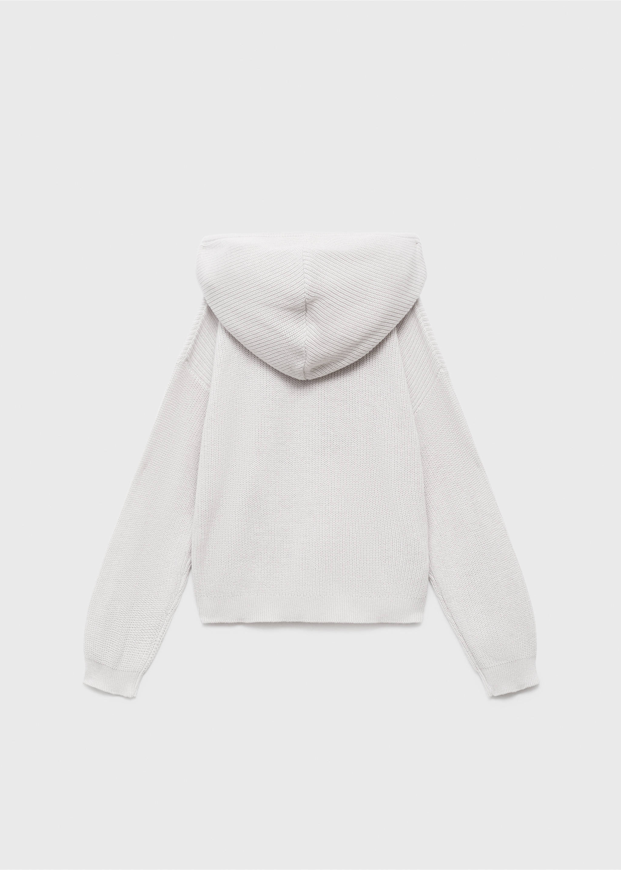 Hooded knit sweater - Reverse of the article, Light/Pastel Grey. Ref: 17084426-00.