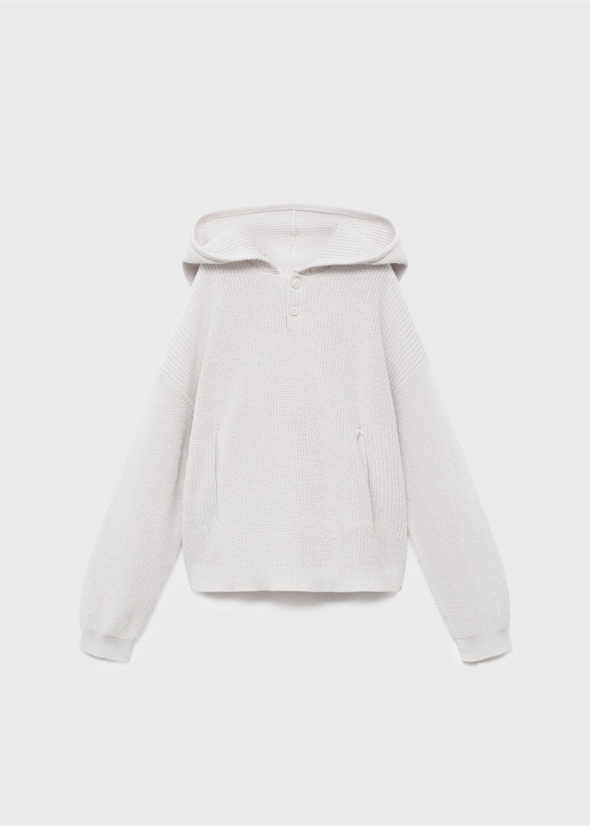 Hooded knit sweater - Article without model, Light/Pastel Grey. Ref: 17084426-00.