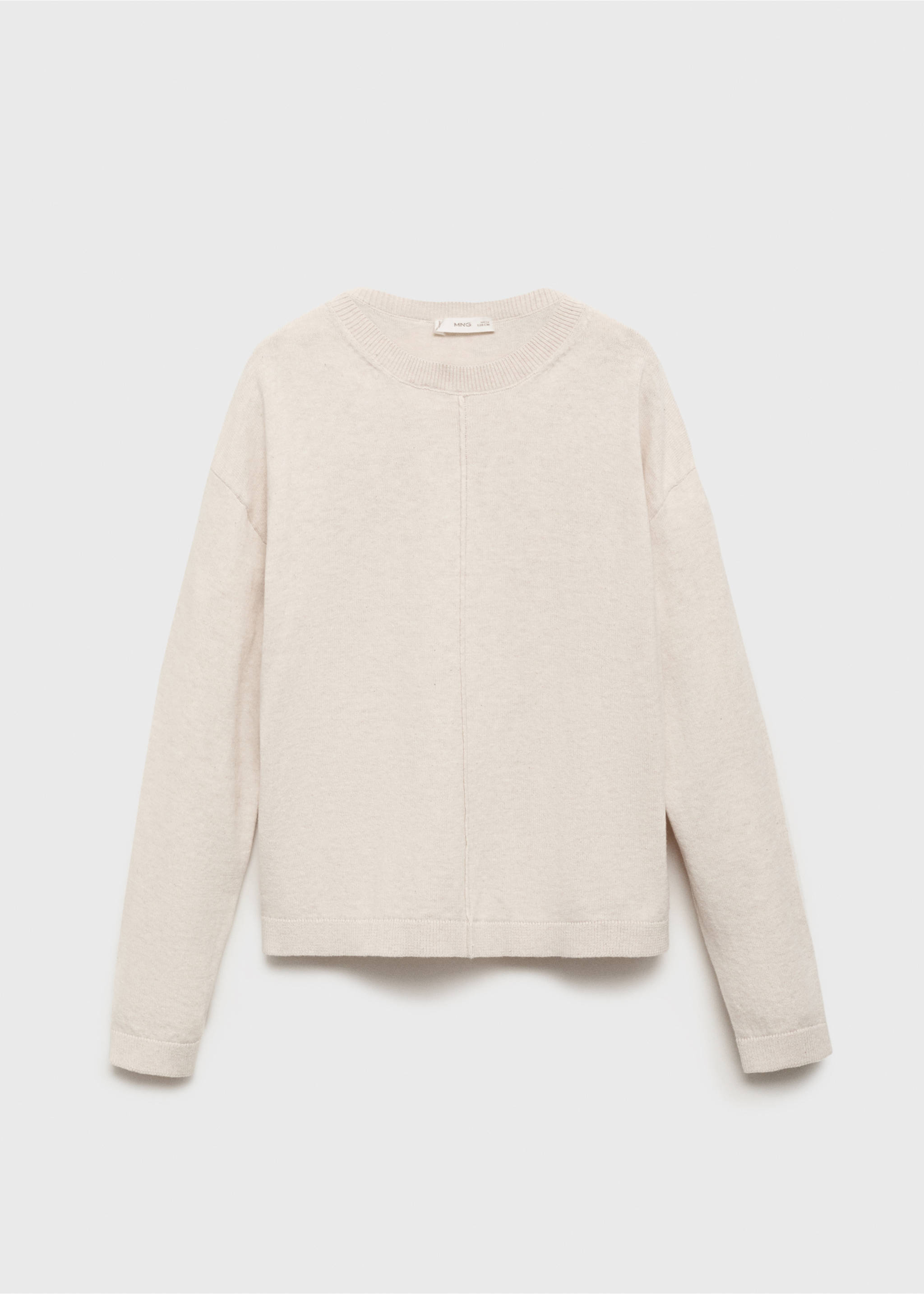 Katoenen trui met sierstiksels - Artikel zonder model, Open beige. Ref: 17084431-00.