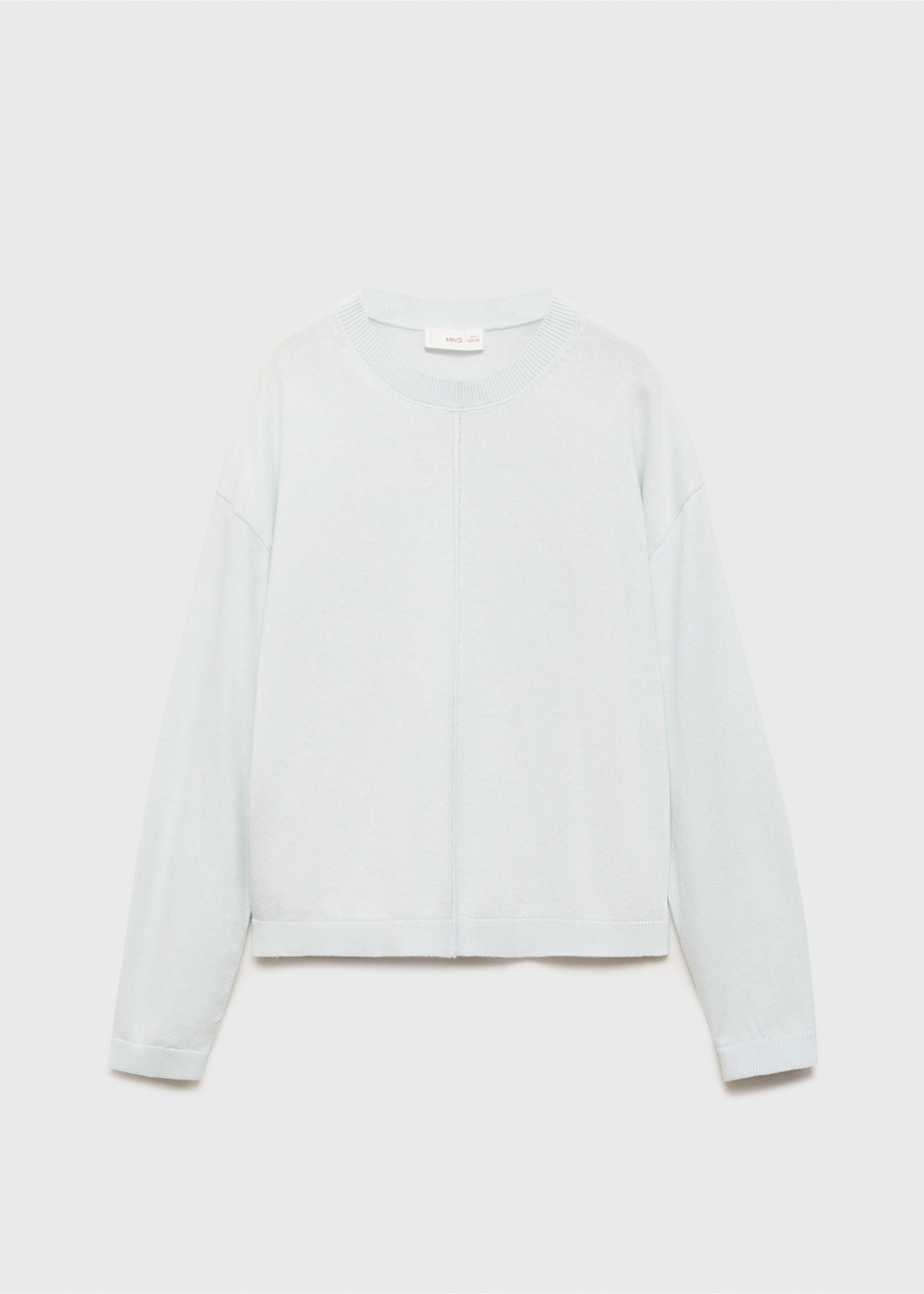 Decorative seams cotton sweater - Article without model, Sky Blue. Ref: 17084431-00.