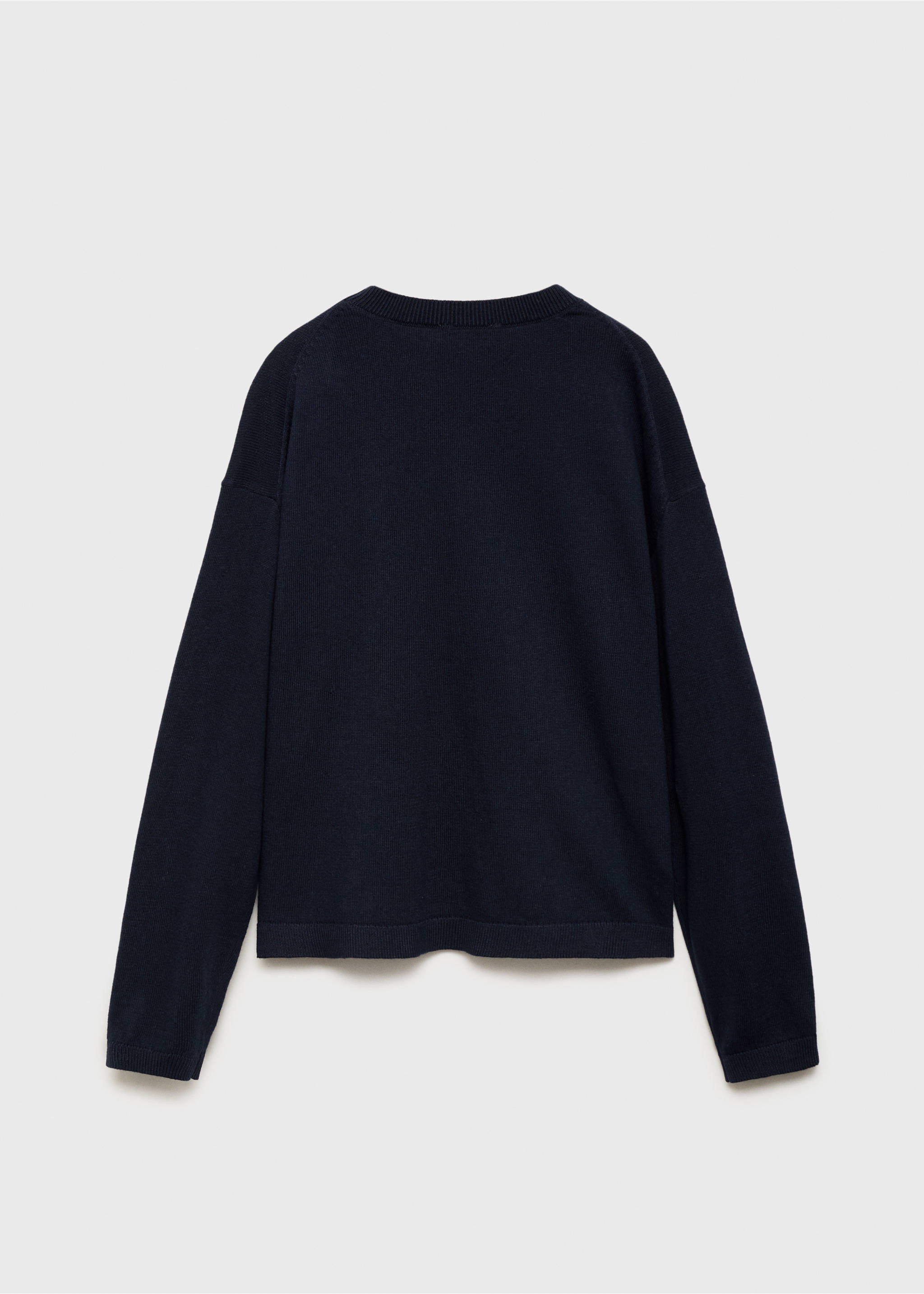 Pull-over en coton coutures décoratives - Verso de l’article, Bleu marine. Ref: 17084431-00.