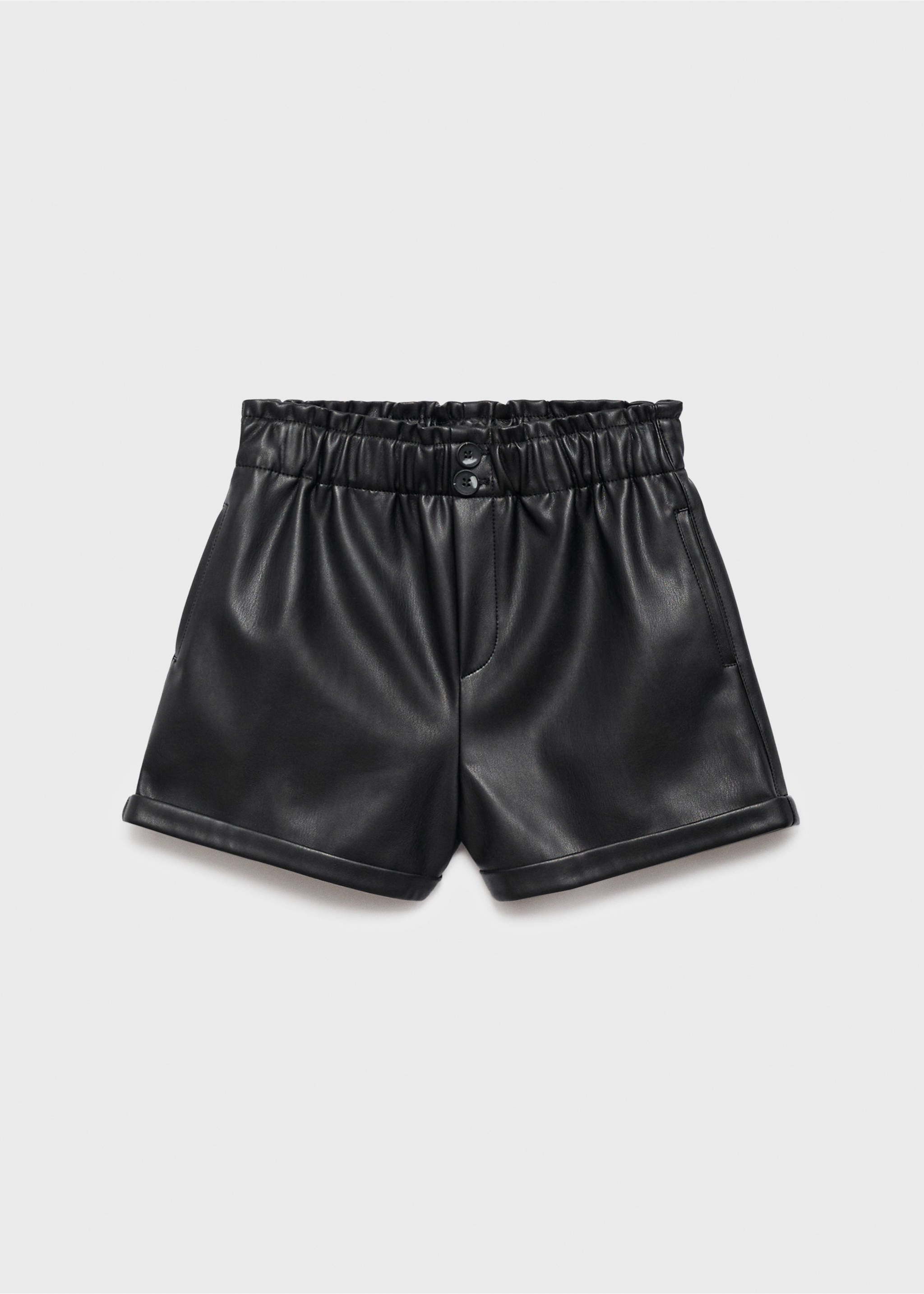 Faux-leather shorts - Article without model, Black. Ref: 17084433-00.