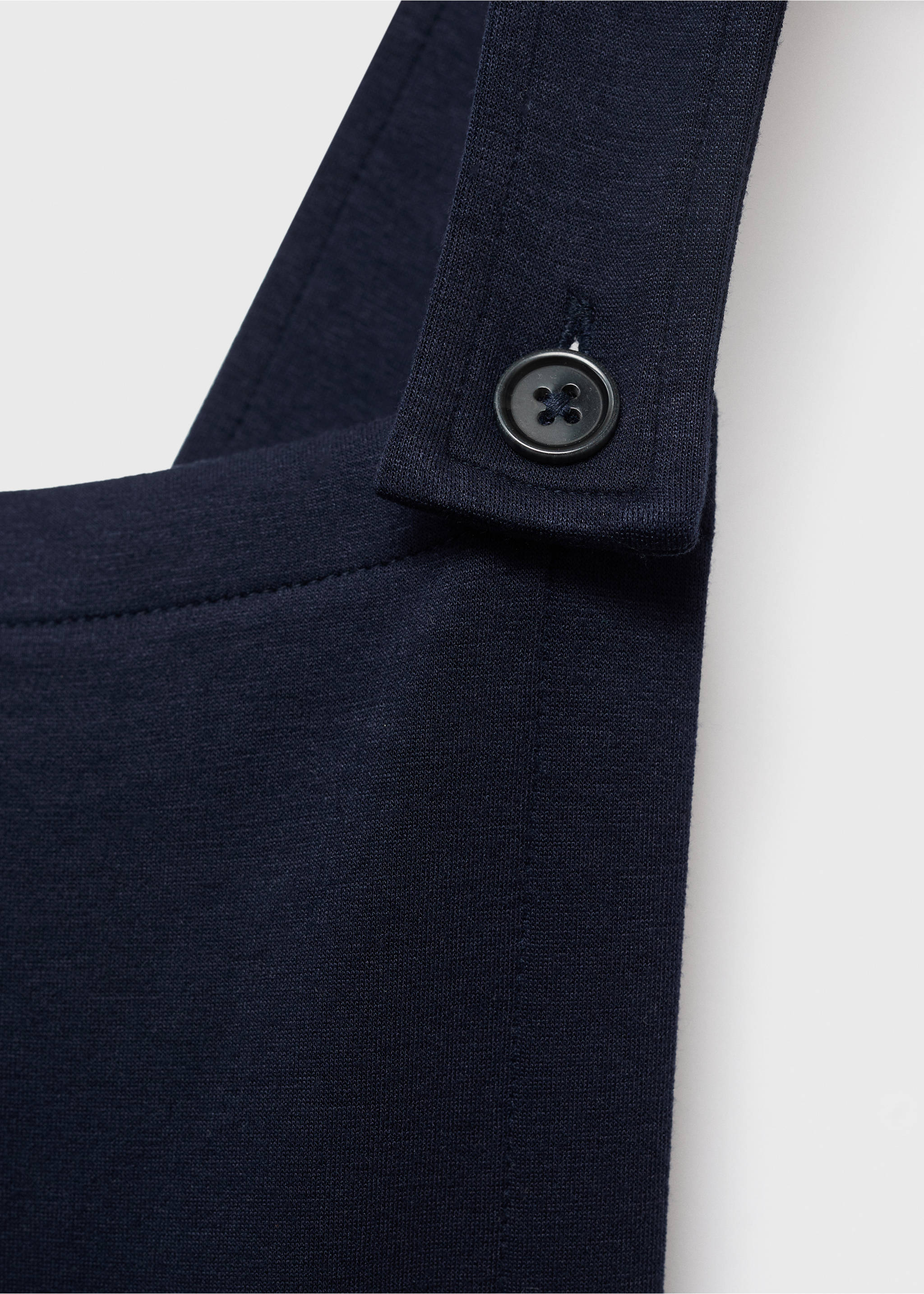 Long knitted dungarees - Details of the article 8, Navy. Ref: 17084437-00.