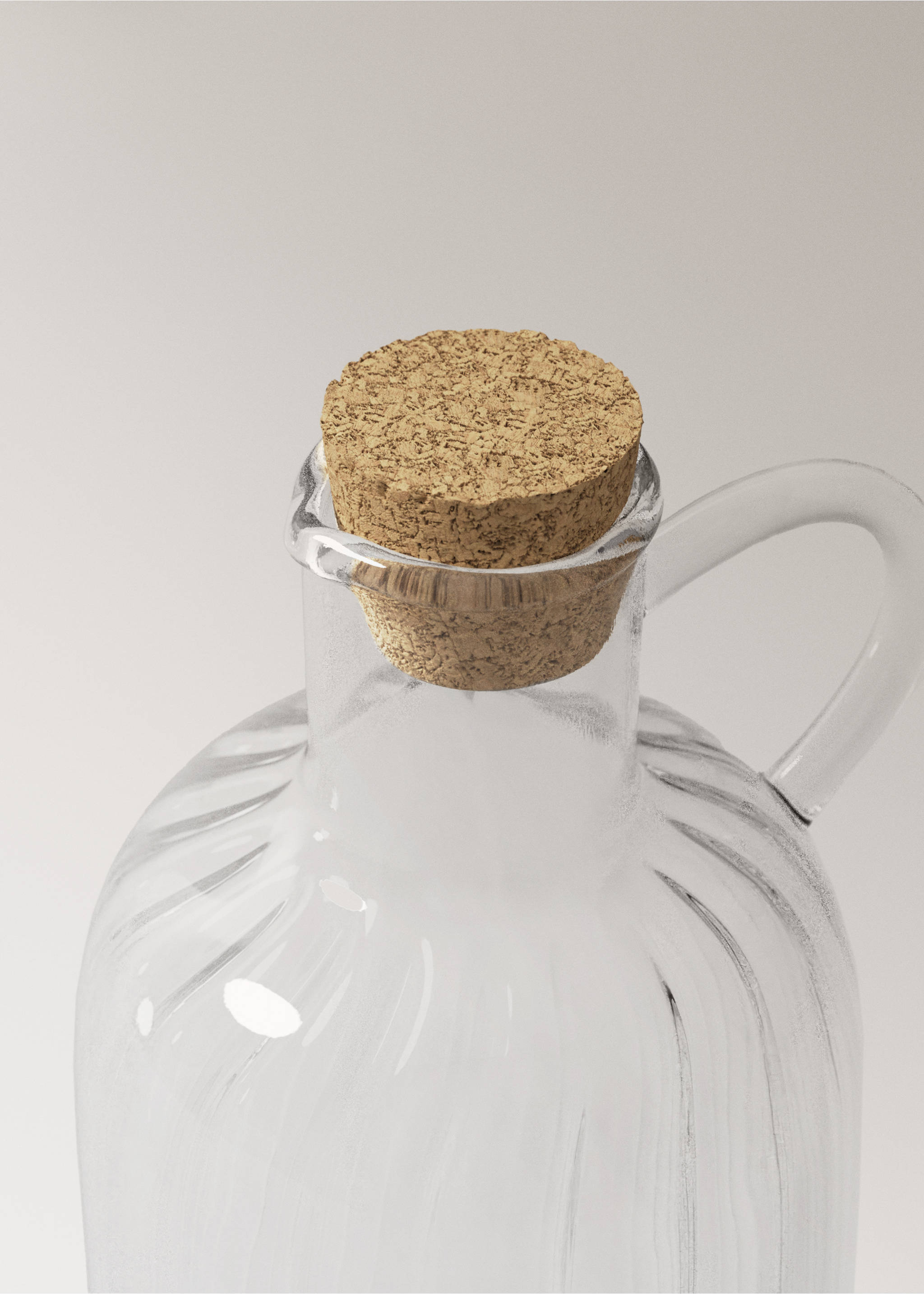 Borosilicate oil dispenser with handle - Details of the article 1, Off White. Ref: 17084441-00.