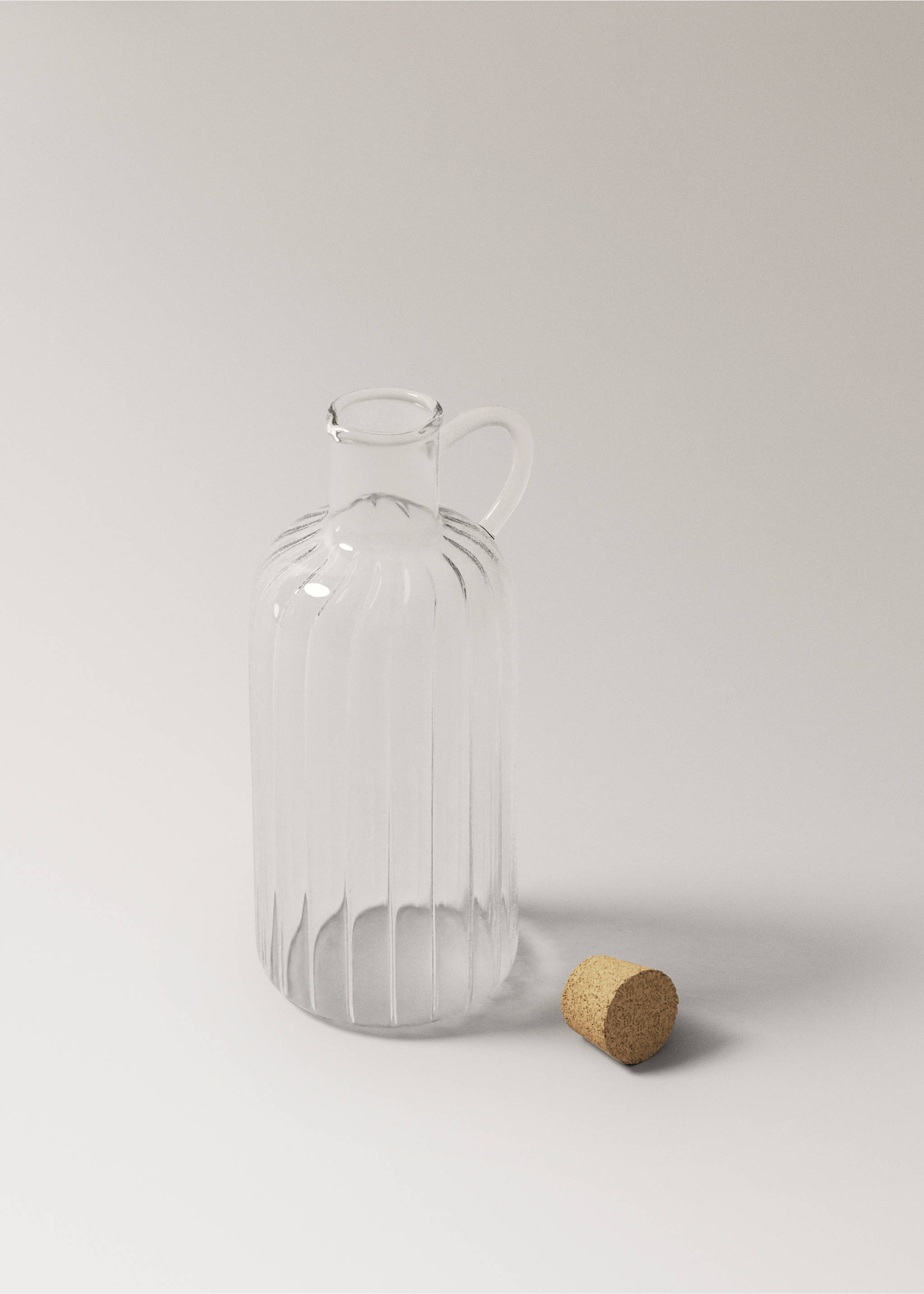 Borosilicate oil dispenser with handle - Details of the article 3, Off White. Ref: 17084441-00.