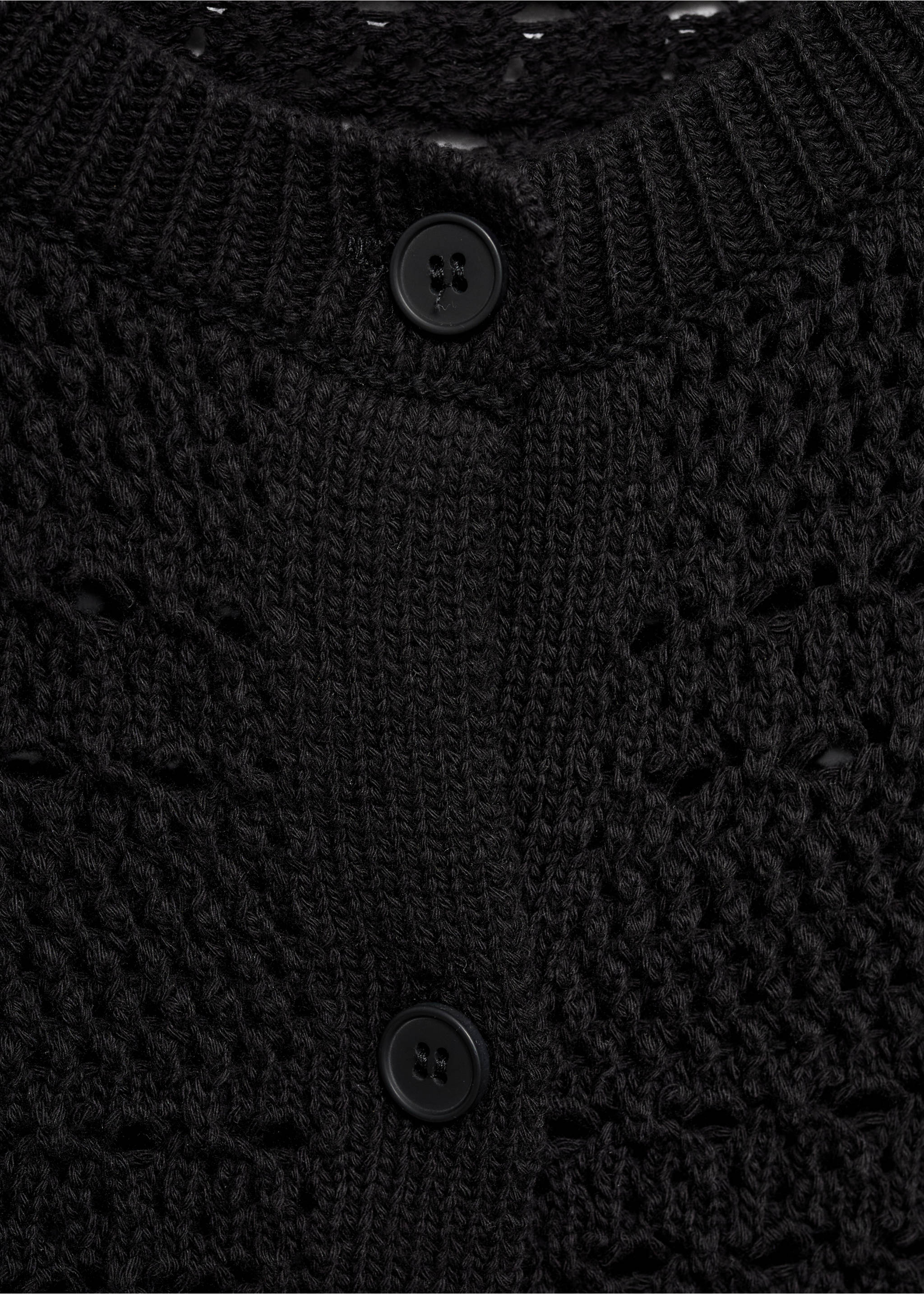 Kurzärmliger Häkel-Cardigan - Detail des Artikels 0, Schwarz. Ref: 17084443-00.