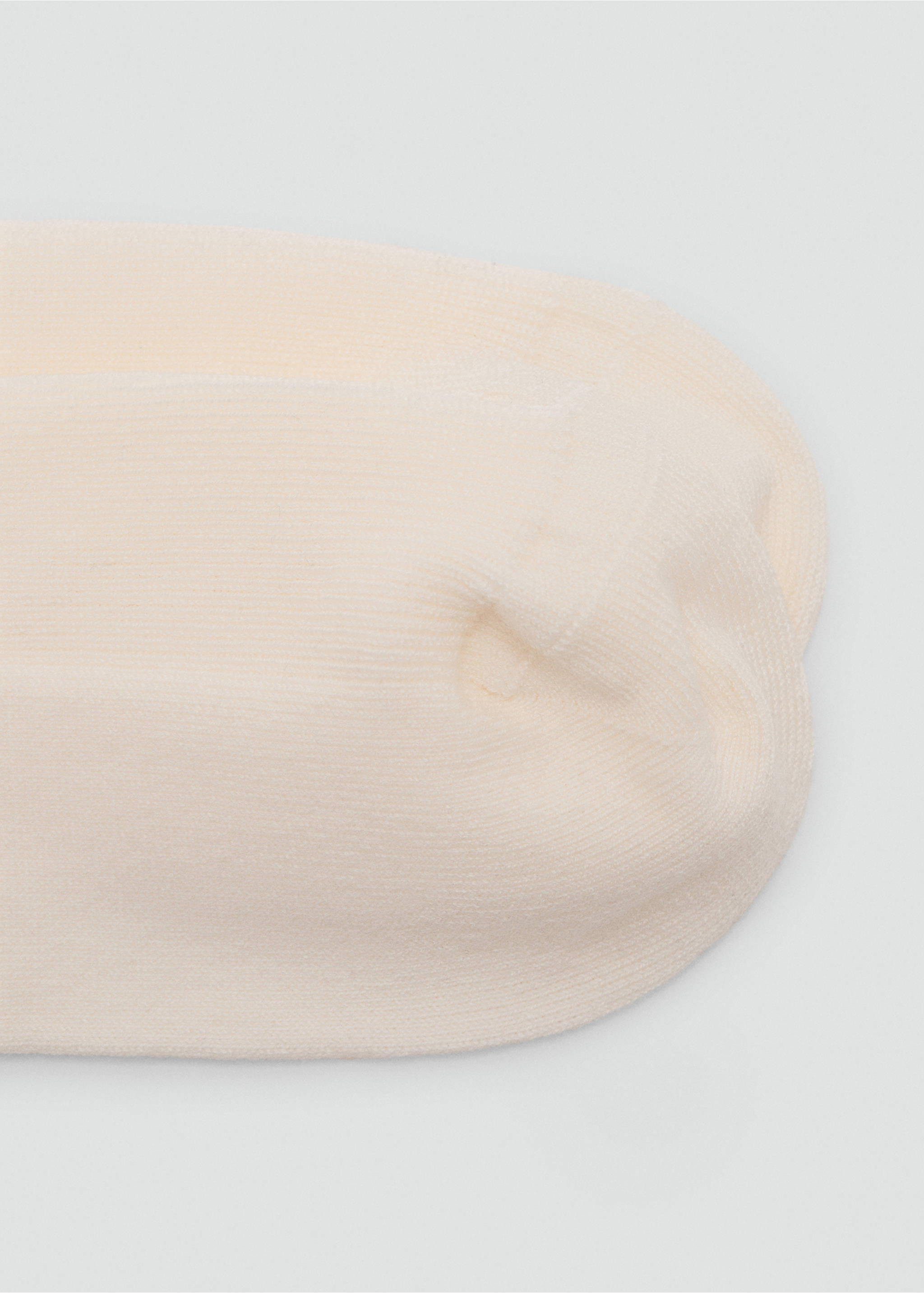 Ribbed cotton socks - Details of the article 1, Ecru. Ref: 17084776-00.