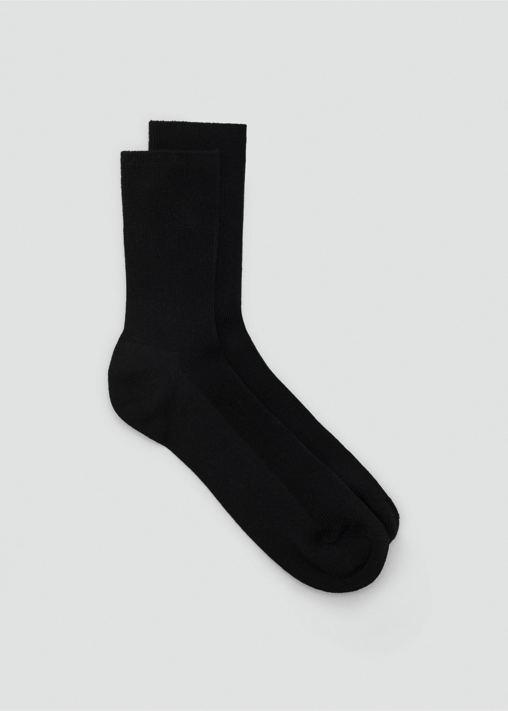 Baumwollsocken mit Rippmuster - Artikel ohne Model, Schwarz. Ref: 17084776-00.