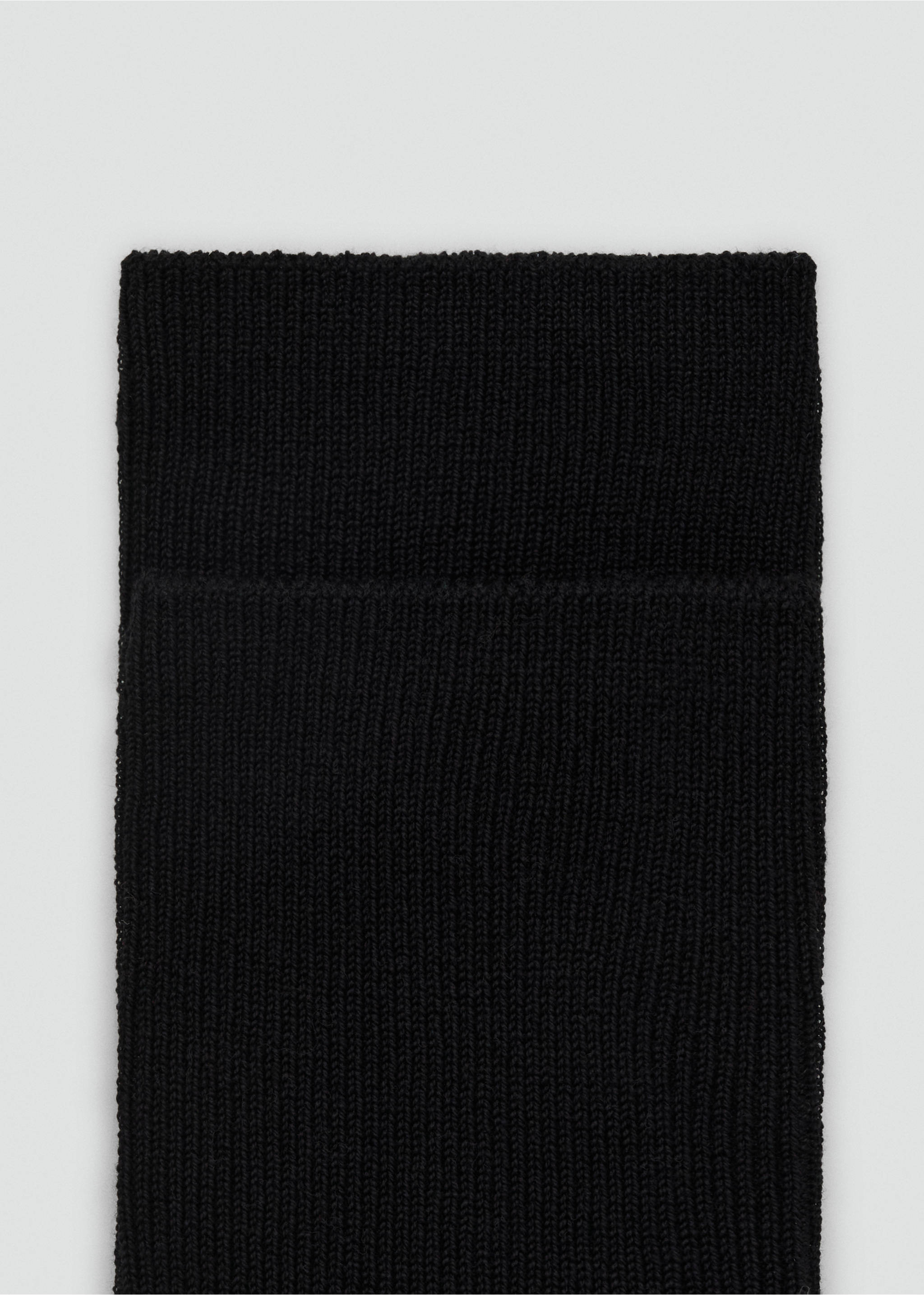 Baumwollsocken mit Rippmuster - Mittlere Ansicht, Schwarz. Ref: 17084776-00.