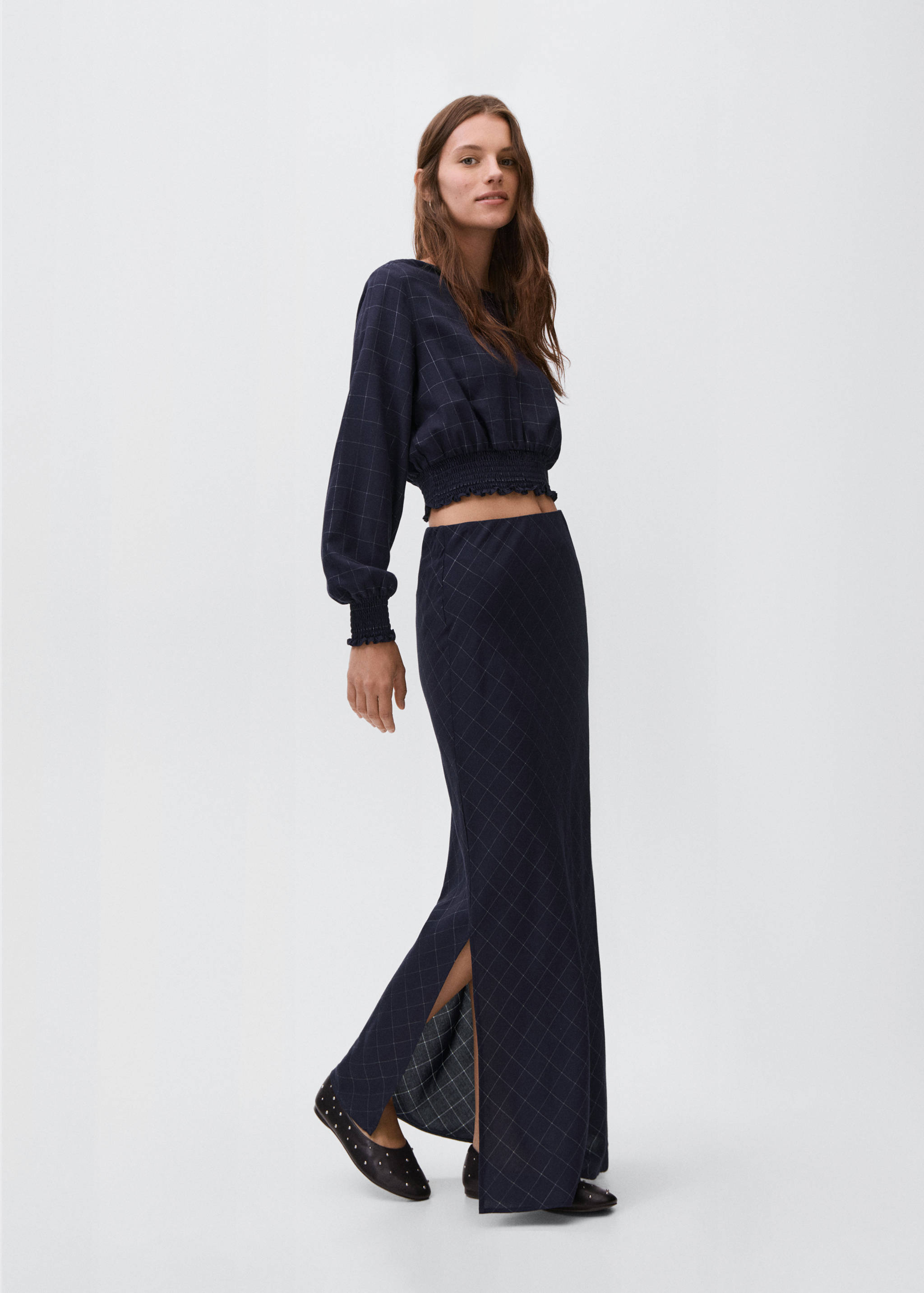 Lurex check skirt - General plane