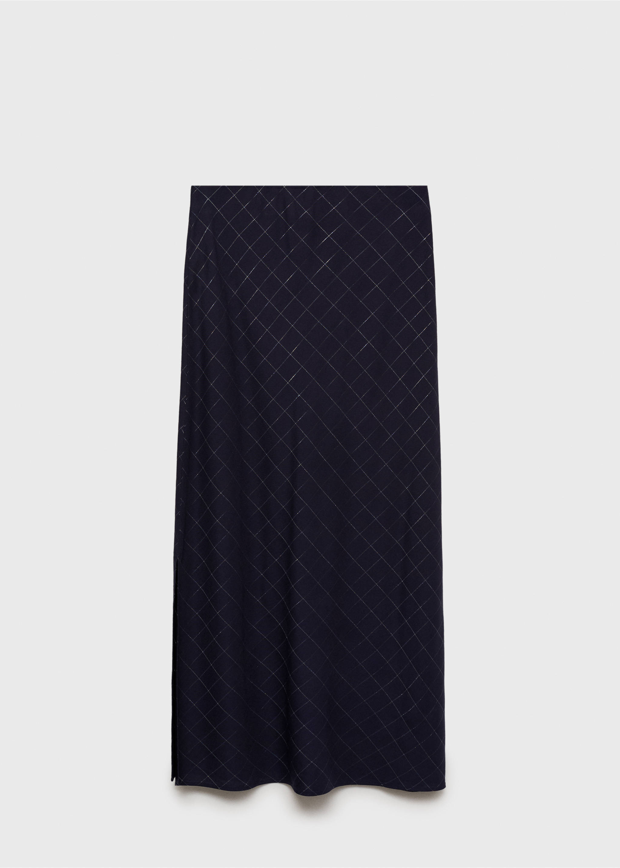 Lurex check skirt - Article without model, Navy. Ref: 17084777-00.