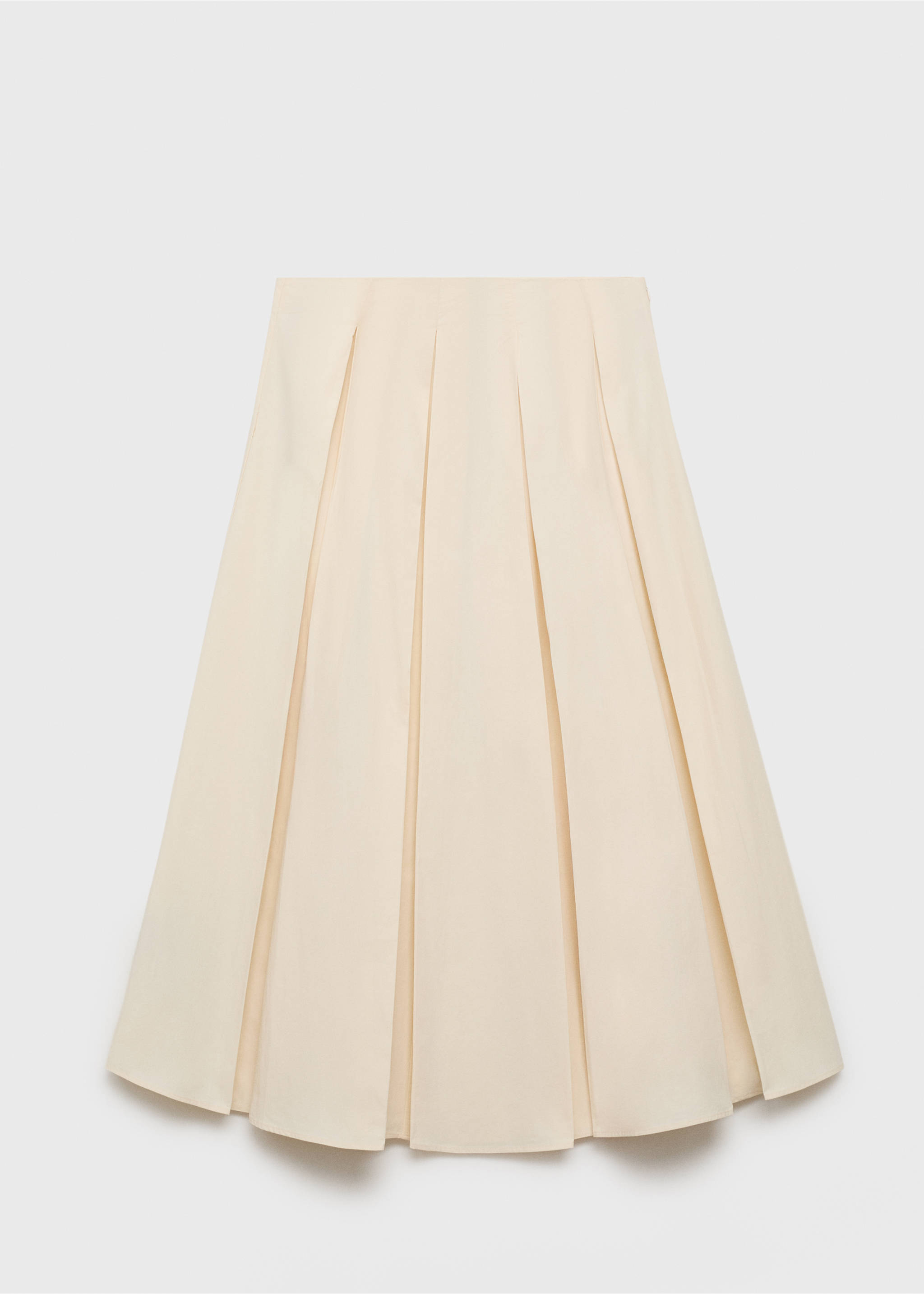 Pleated midi-skirt - Article without model, Ivory White. Ref: 17084780-00.