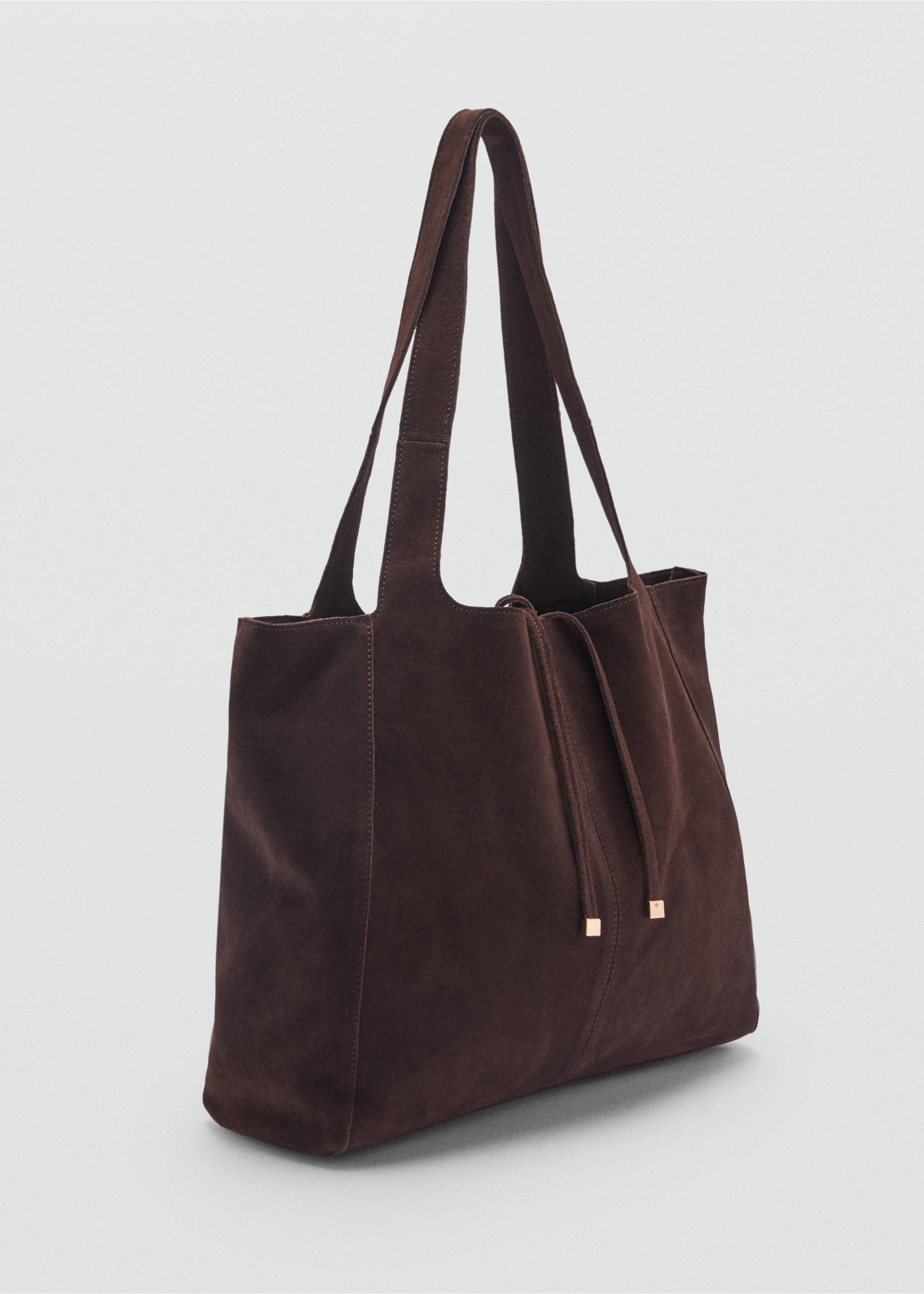 Suede shopper bag - Medium plane, Chocolate. Ref: 17084783-00.