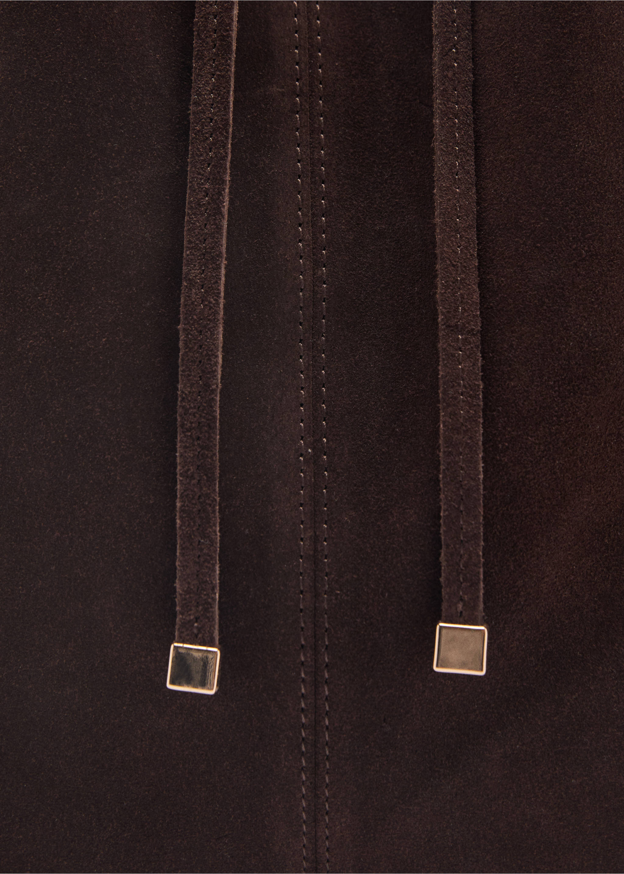 Suede shopper bag - Details of the article 1, Chocolate. Ref: 17084783-00.