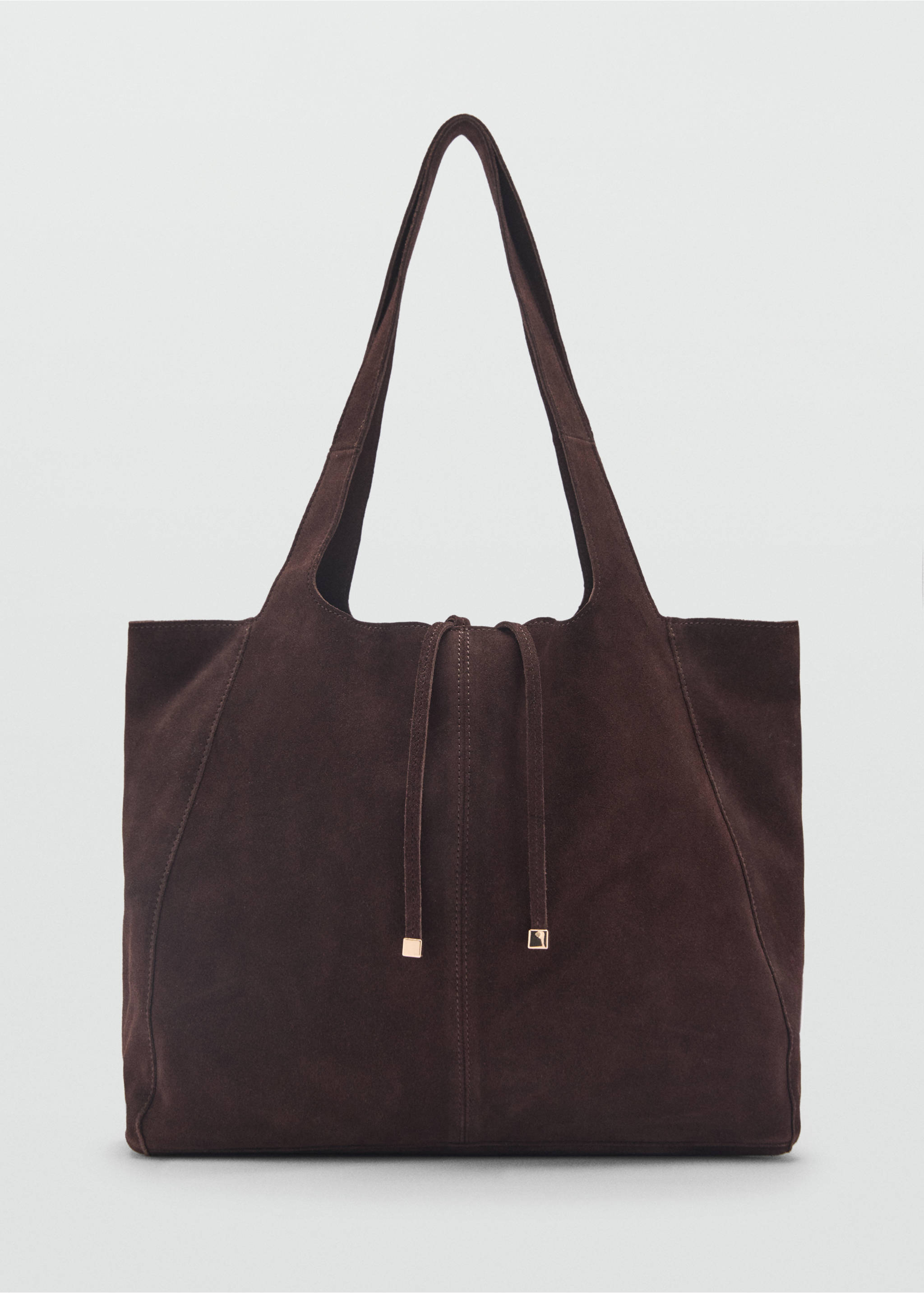 Suede shopper bag - Article without model, Chocolate. Ref: 17084783-00.