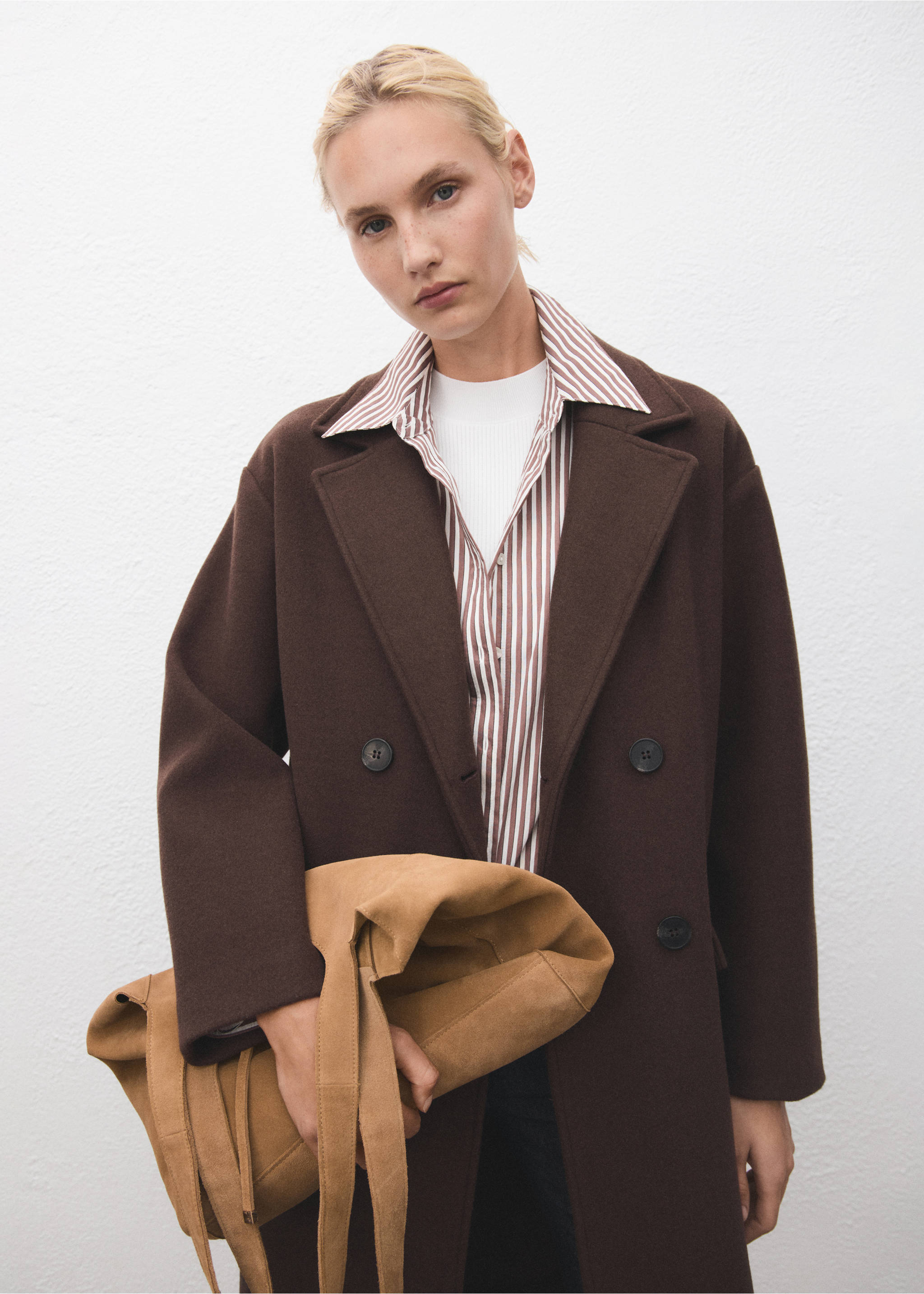Suede shopper bag - General plane, Leather. Ref: 17084783-00.