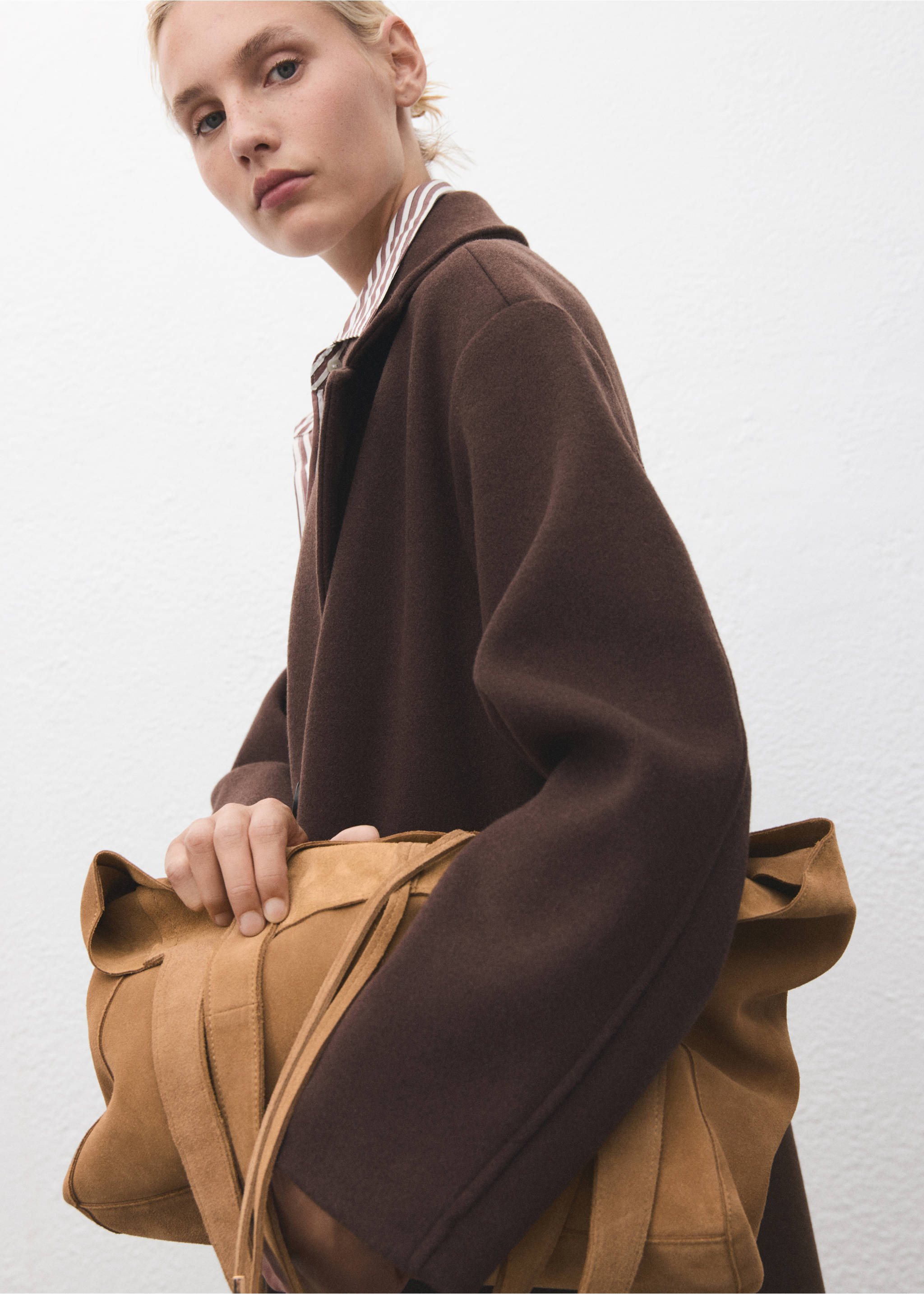 Suede shopper bag - Details of the article 9, Leather. Ref: 17084783-00.