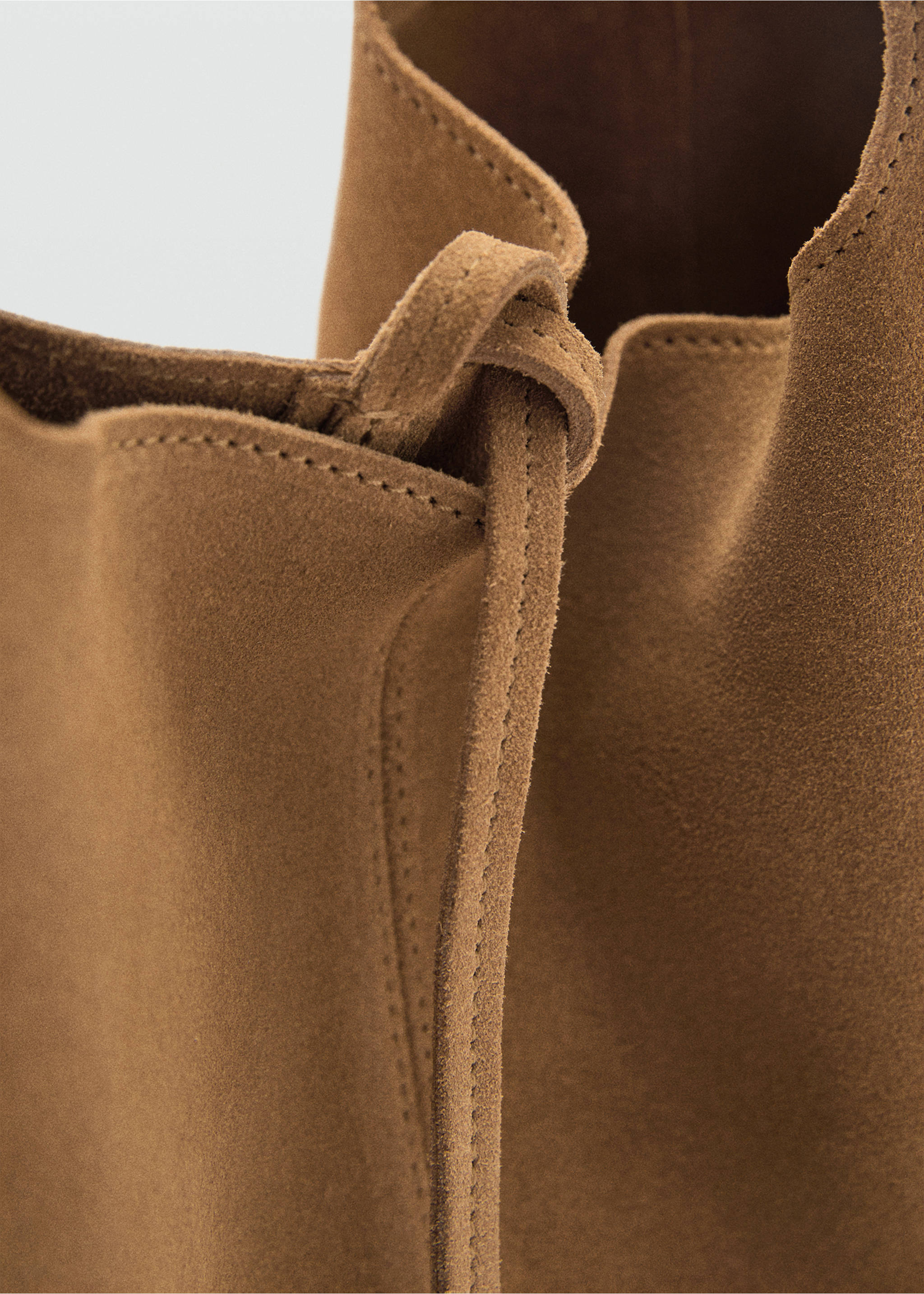 Suede shopper bag - Details of the article 3, Leather. Ref: 17084783-00.