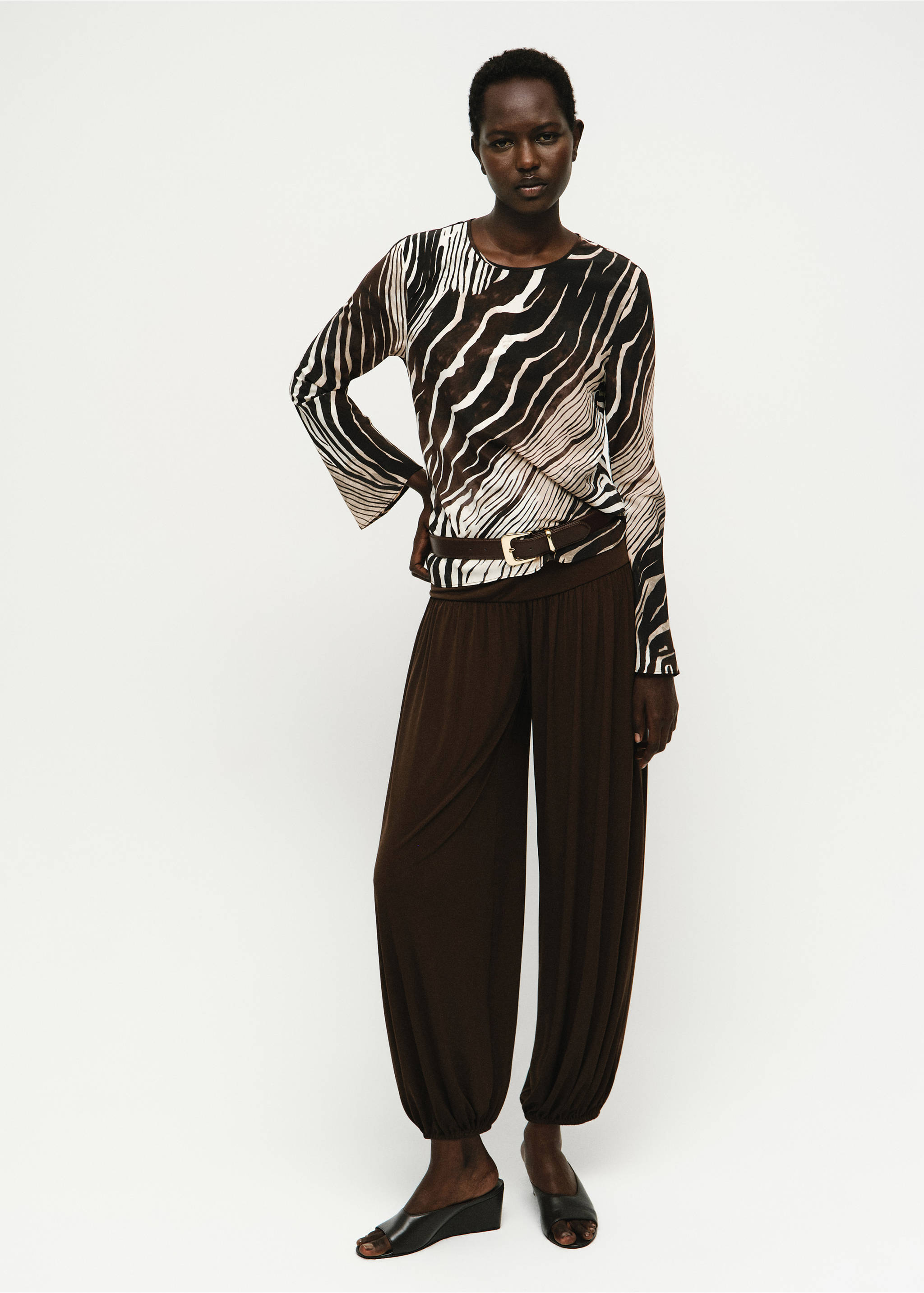 Zebra print blouse - General plane, Black. Ref: 17084786-00.