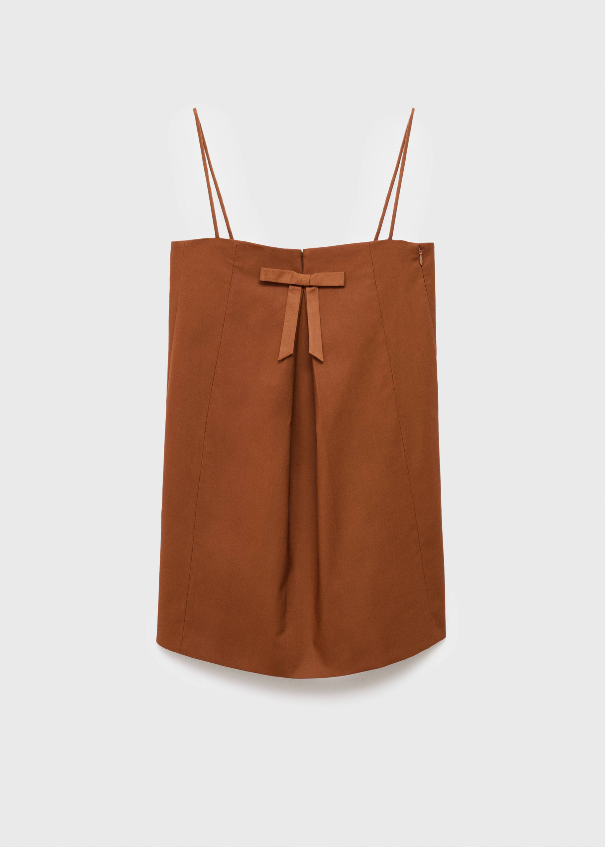 Dress with bow neckline - Article without model, Medium Brown. Ref: 17084790-00.