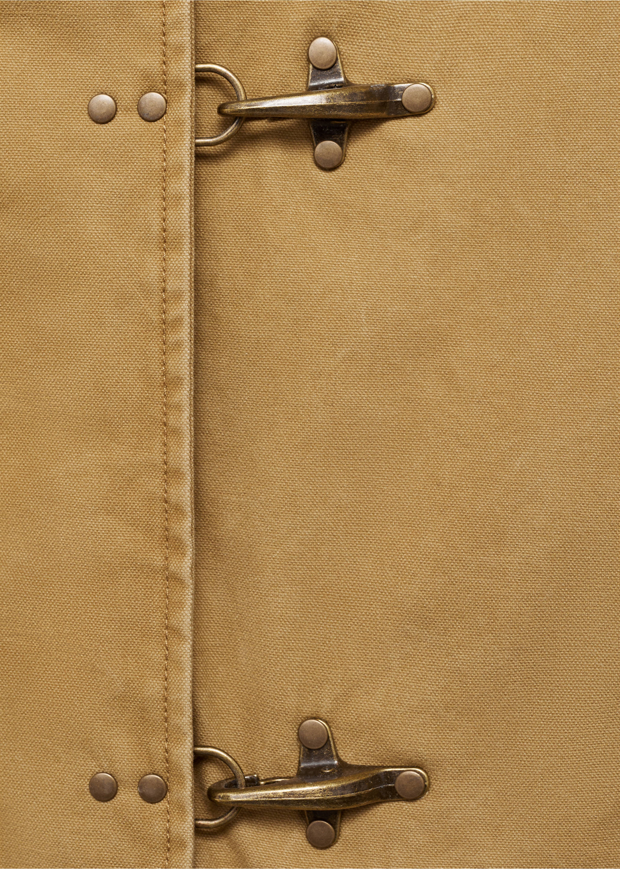 Oversized parka with contrasting collar - Details of the article 0, Medium Brown. Ref: 17085139-00.