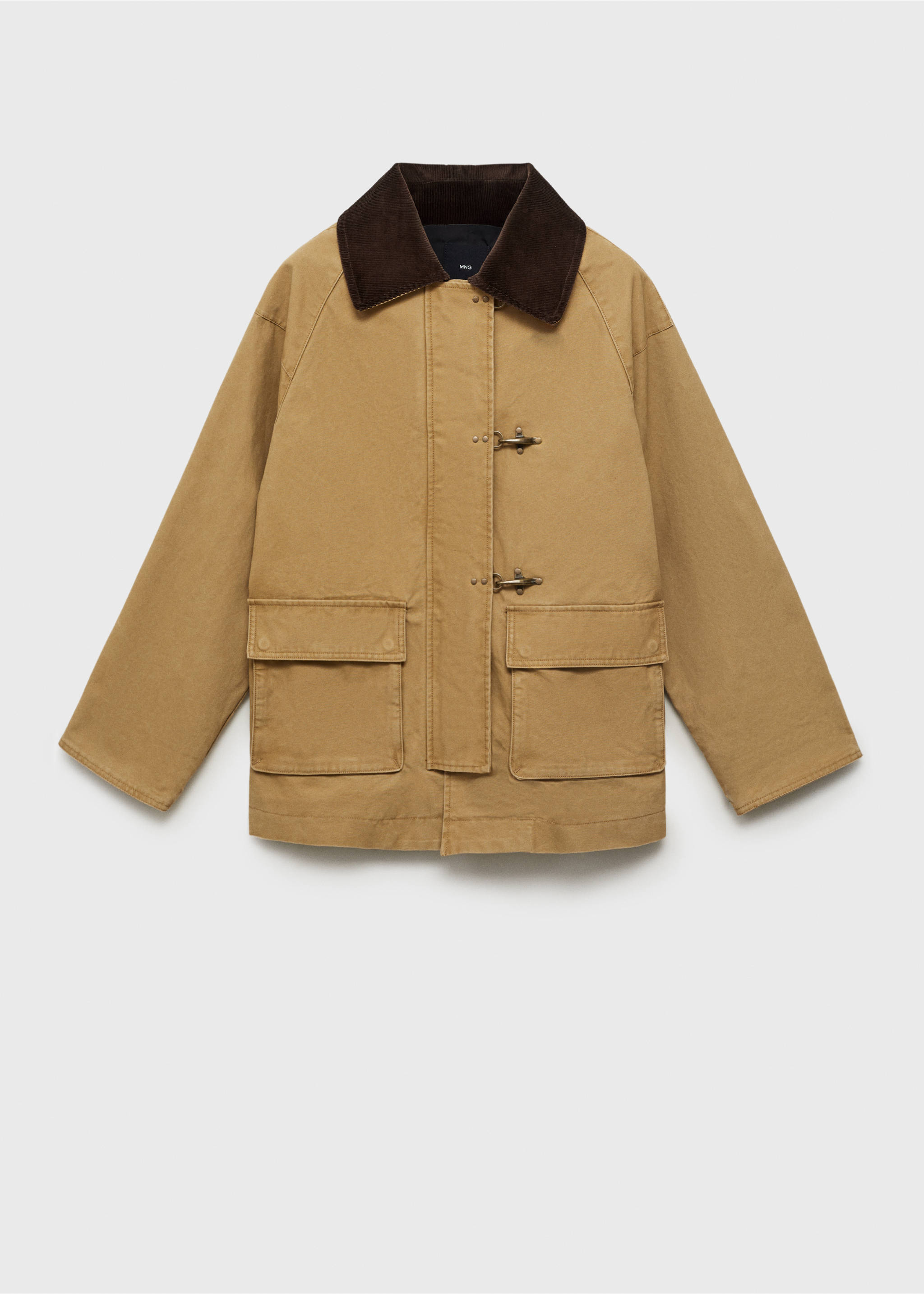 Oversized parka with contrasting collar - Article without model, Medium Brown. Ref: 17085139-00.
