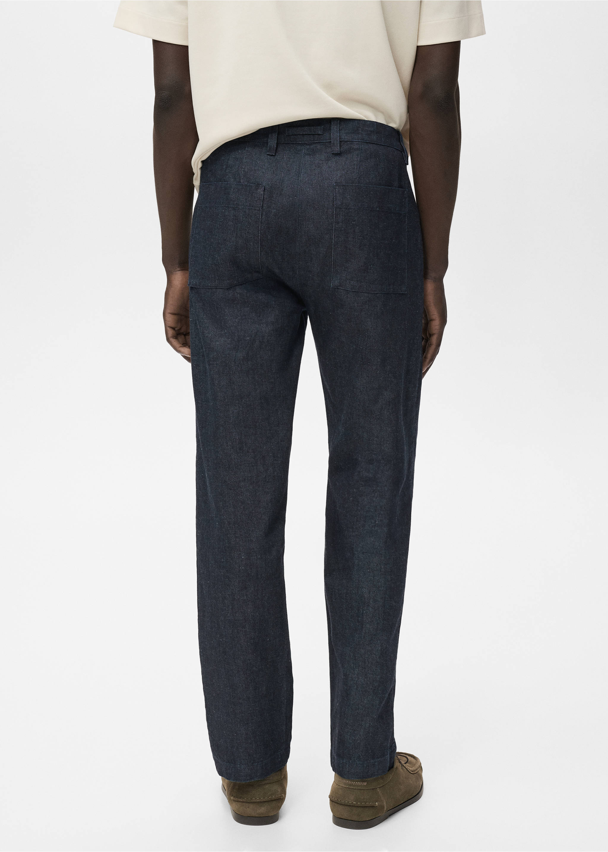 Jeans straight fit mörk tvätt - Artikelns baksida, Blå. Ref: 17085141-00.