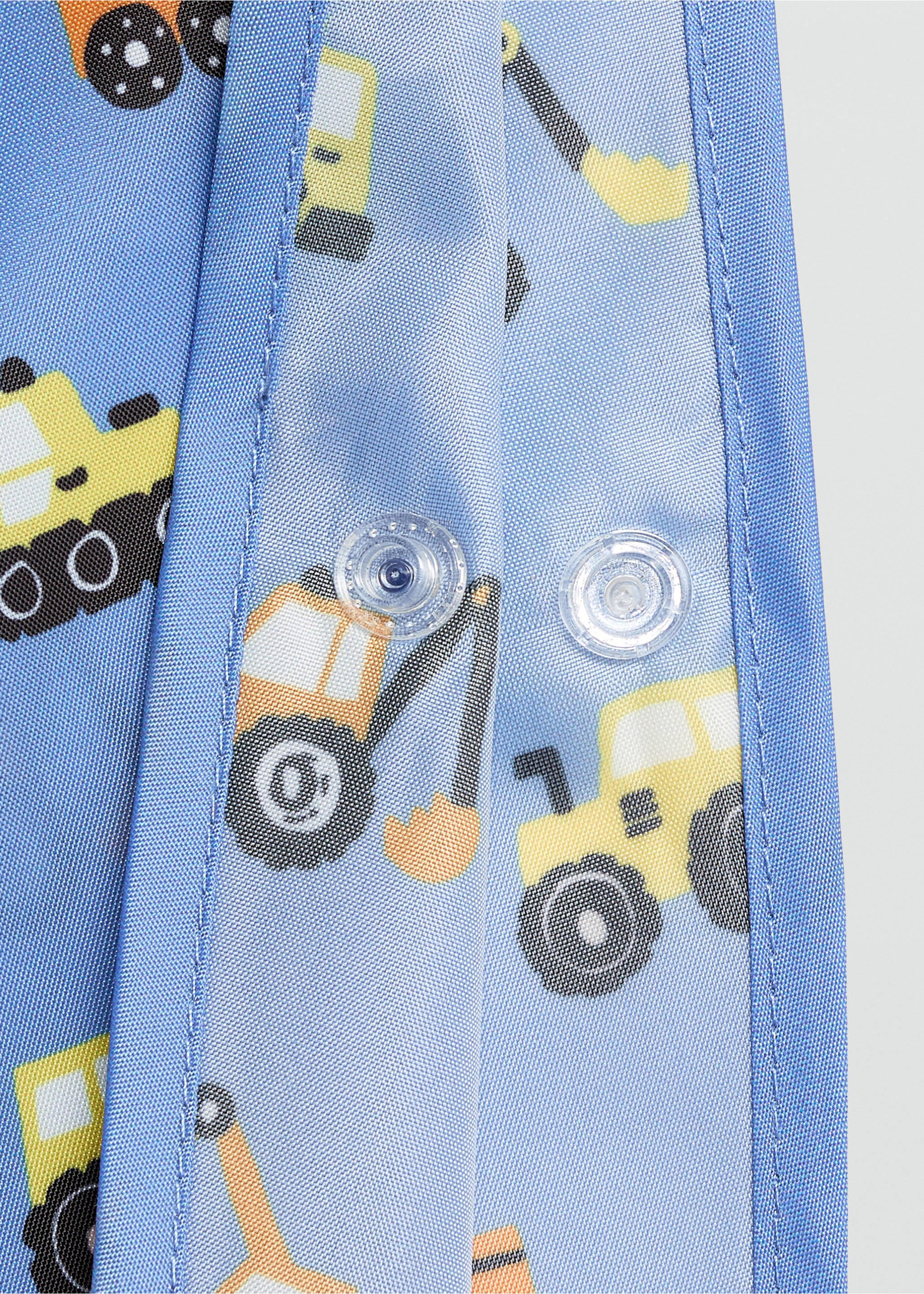 Car-print raincoat - Details of the article 1, Blue. Ref: 17085144-00.