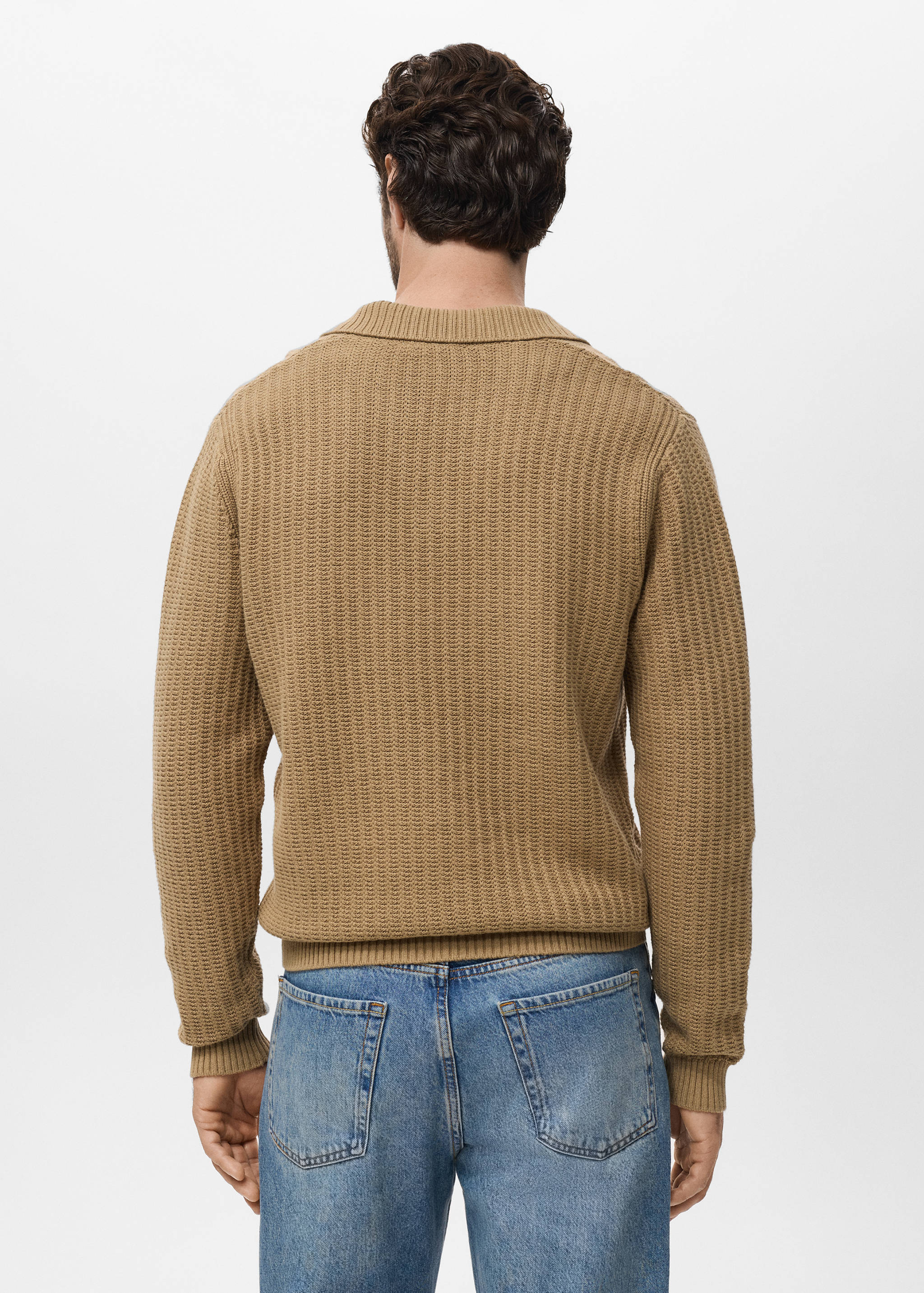 Pull-over polo maille structure - Verso de l’article