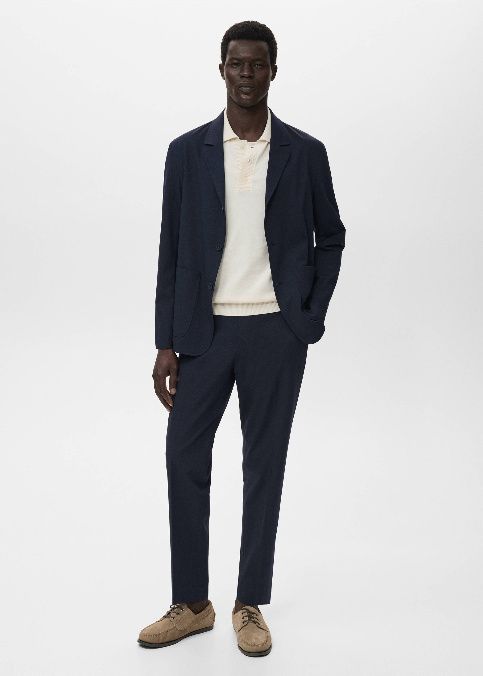 Slim-fit suit trousers - General plane, Navy. Ref: 17085150-00.